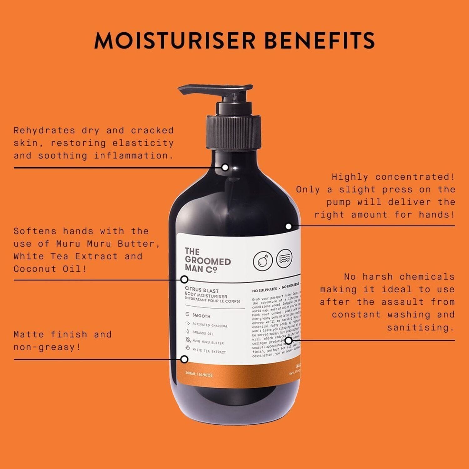 The Groomed Man Co. Citrus Blast Body Moisturizer (500ml) Body Moisturizers The Groomed Man Co.