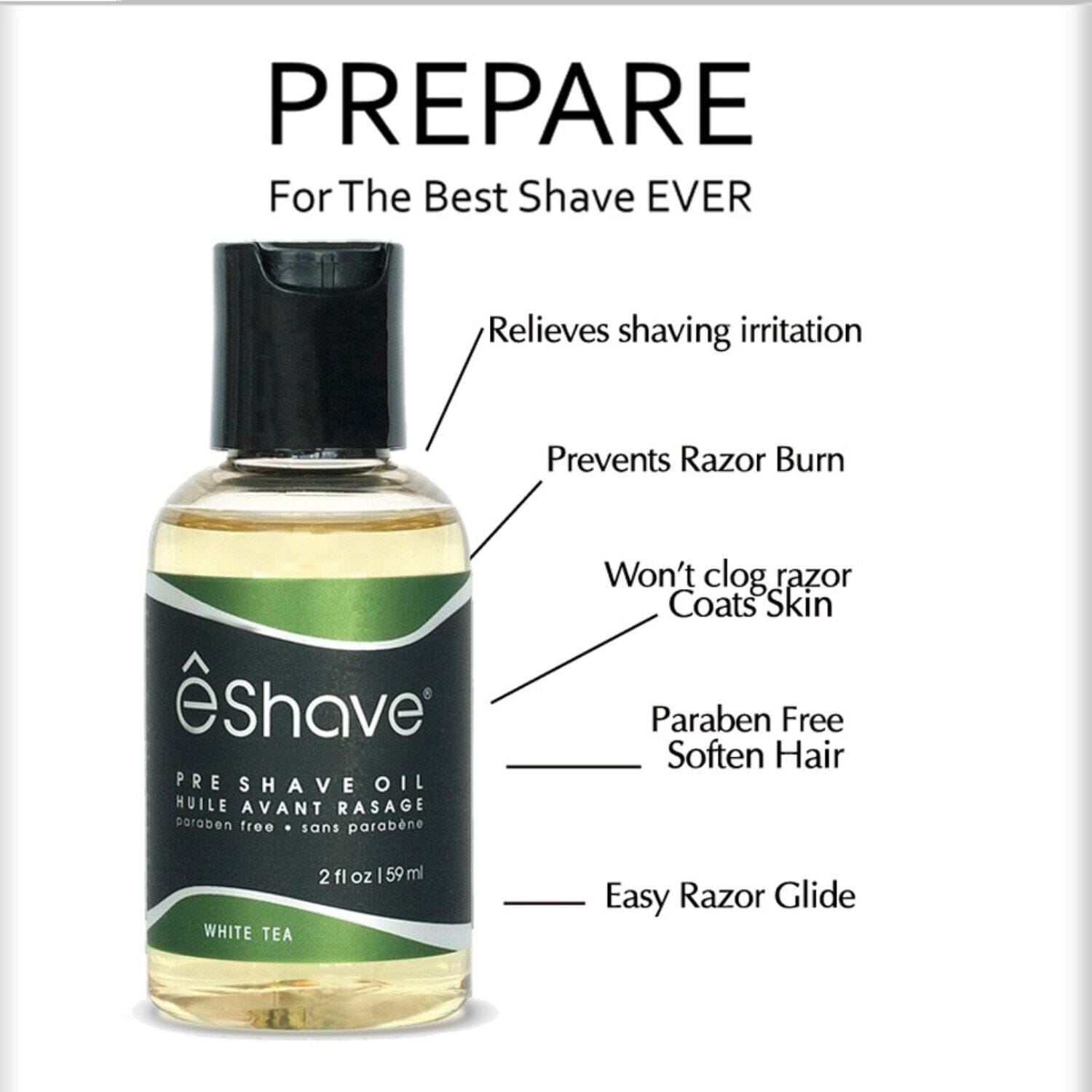 eShave Pre Shave Oil - White Tea (59ml) Pre-Shave eShave