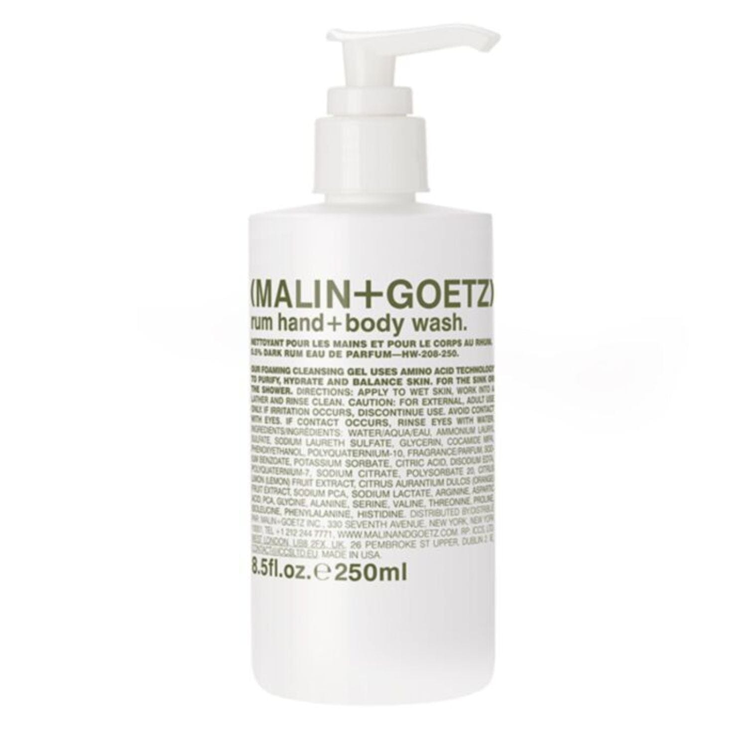 (Malin+Goetz) Rum Hand + Body Wash (Size Options) Shower Gels & Washes (Malin+Goetz) 250ml