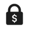 Icon of a lock with a dollar sign inside, symbolizing security or protection related to money.