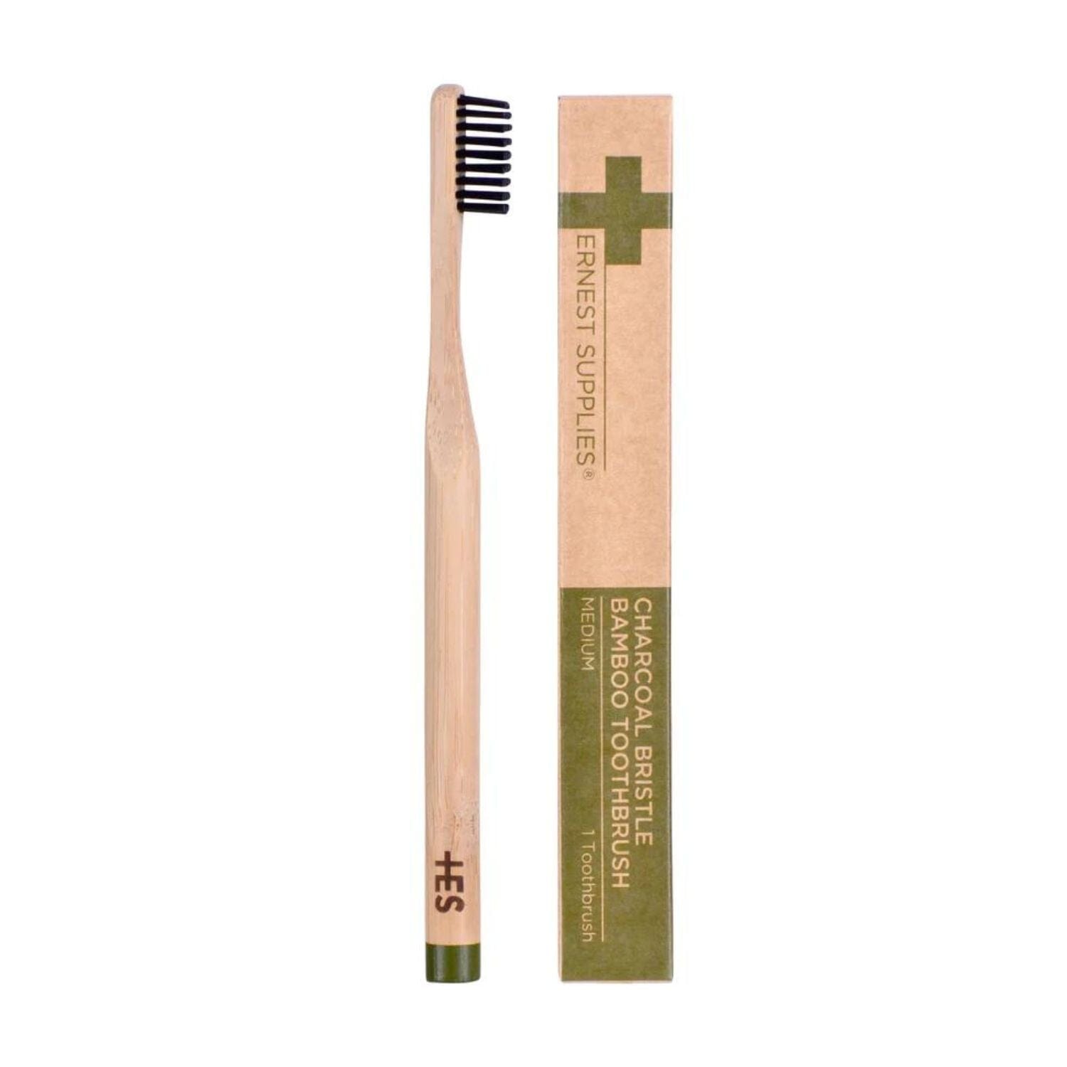 Ernest Supplies Charcoal Bristle Bamboo Toothbrush Toothbrushes Ernest Supplies