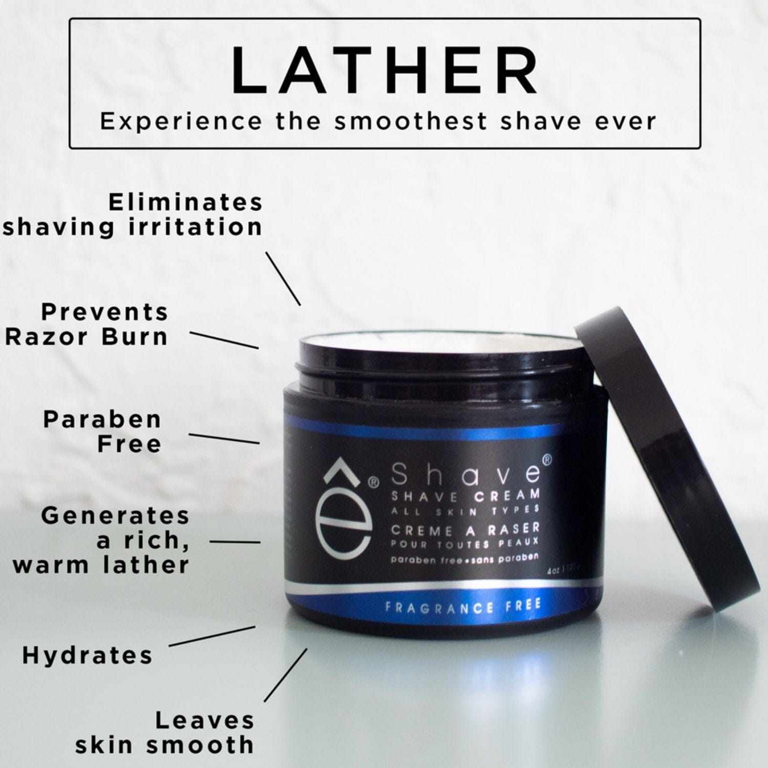 eShave Shave Cream - Fragrance Free (113g) Shaving Creams eShave