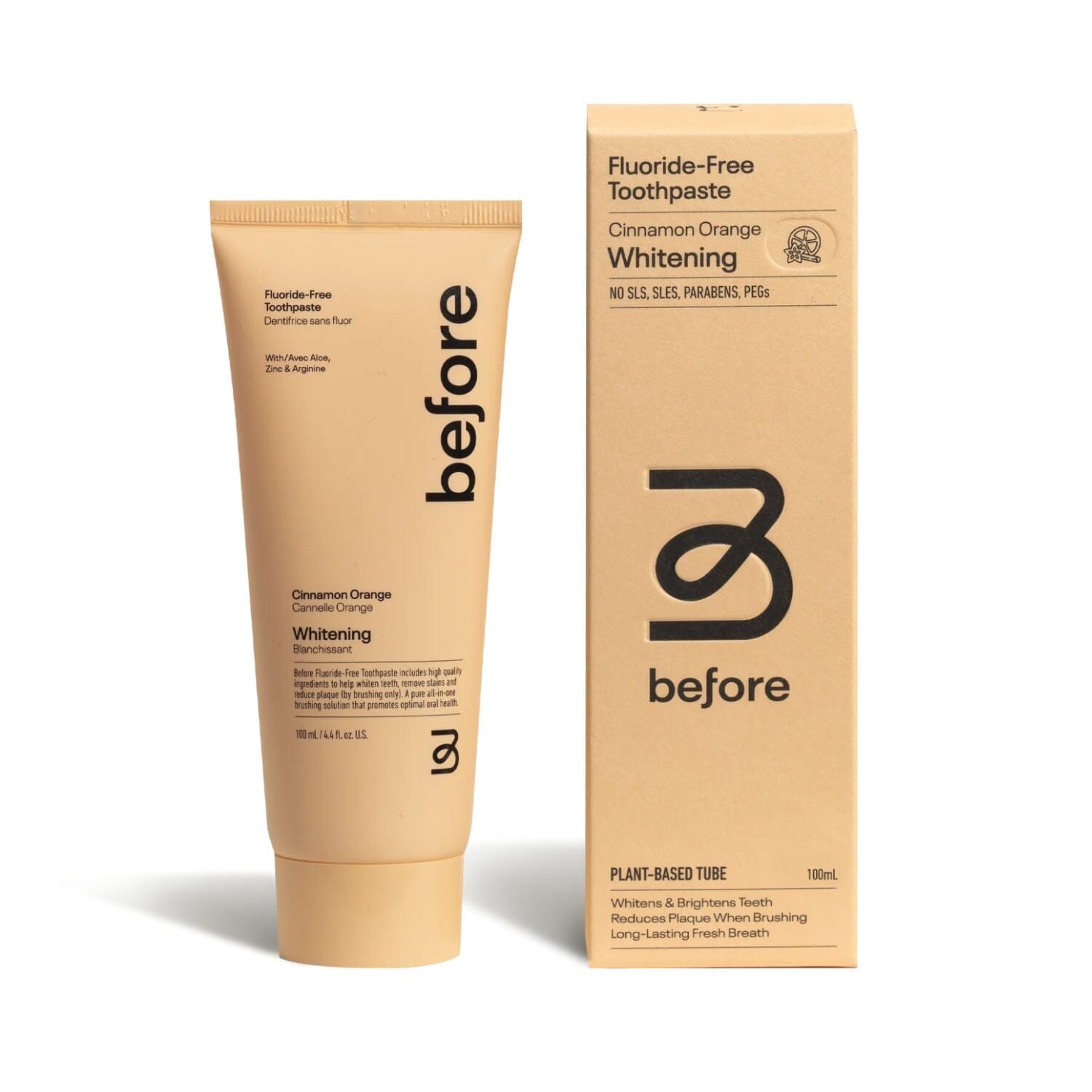 Before Fluoride-Free Whitening Toothpaste - Cinnamon Orange (100ml) Oral Care Before Toothpaste