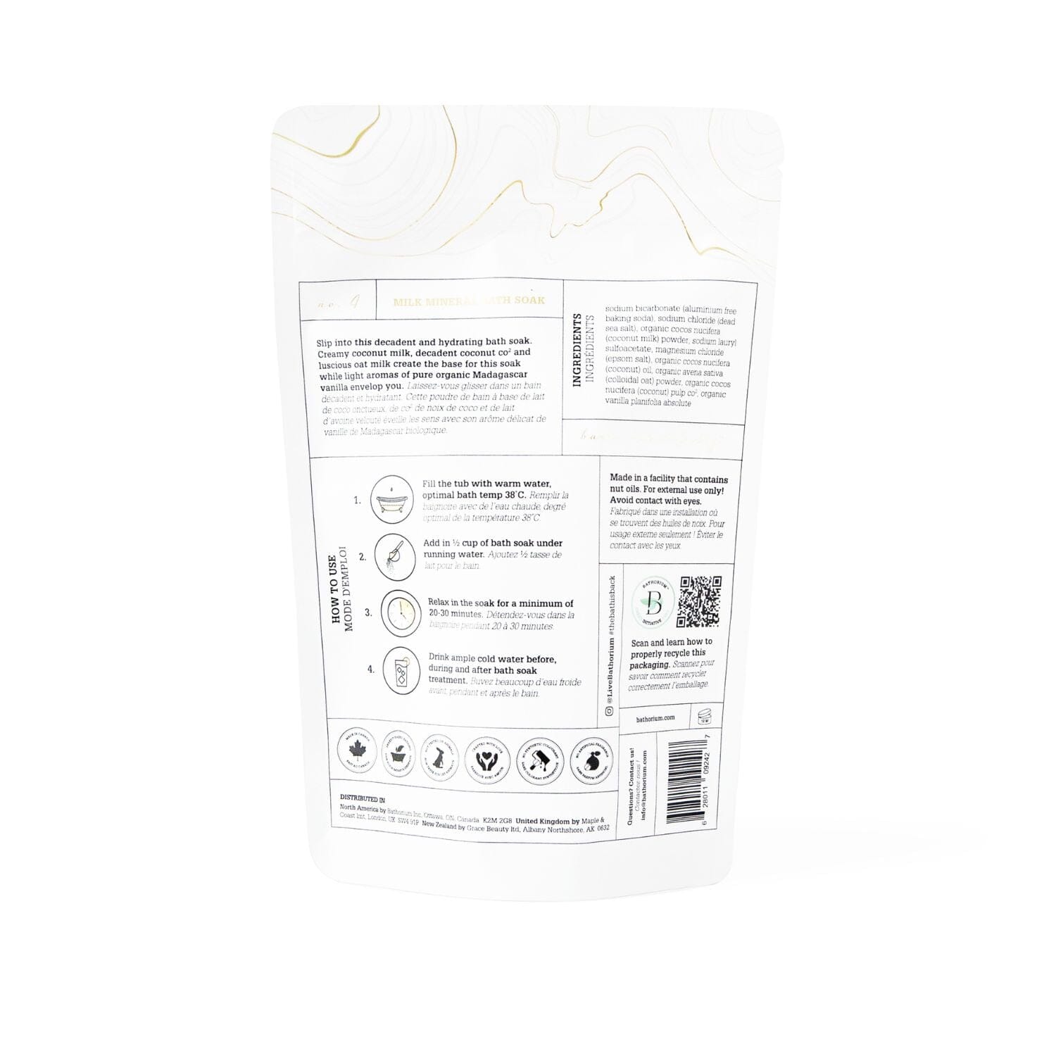 Bathorium Milk Coconut + Vanilla Mineral Bath Soak (Size Options) Bath Salt / Soaks Bathorium