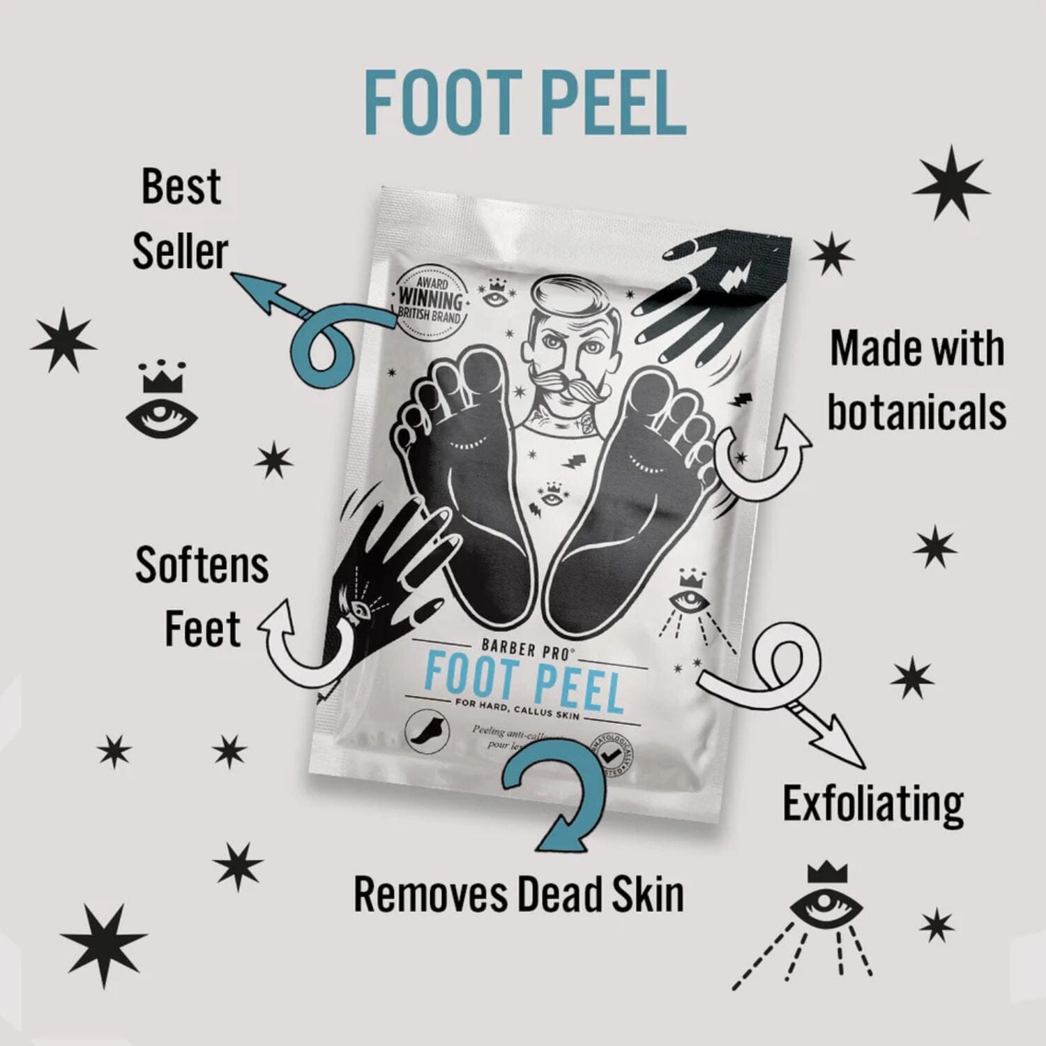 Barber Pro Foot Peel (40g) Hands & Feet Barber Pro
