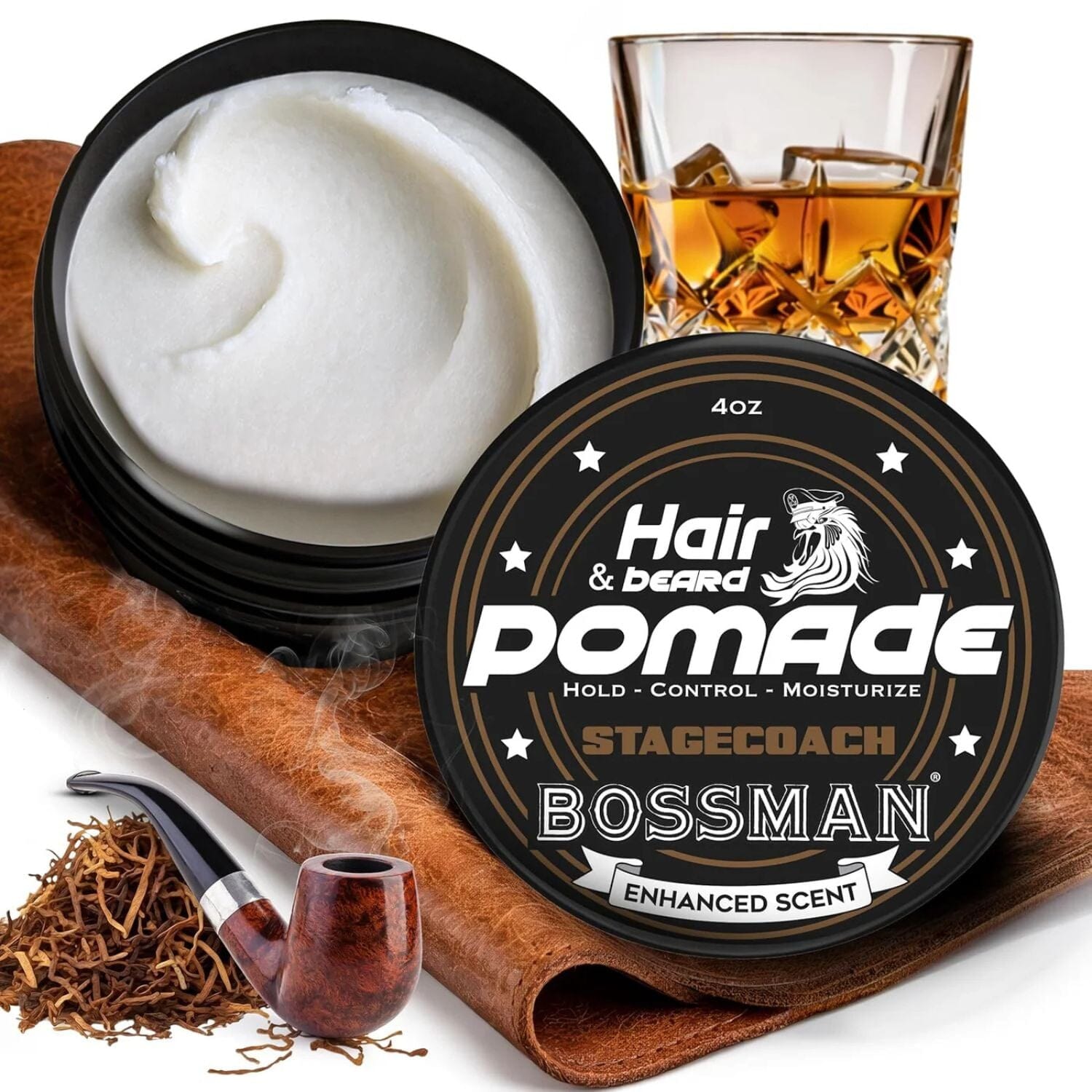 Bossman Hair & Beard Pomade - Stagecoach (4oz) Beard Balms Bossman
