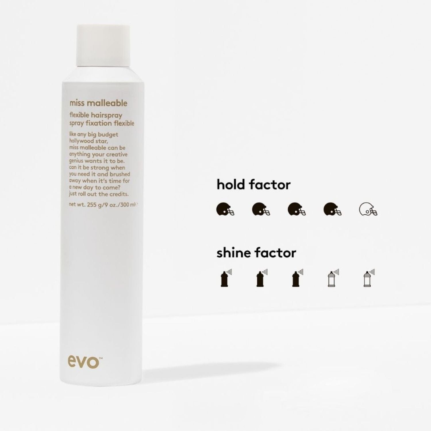 Evo Miss Malleable Flexible Hairspray (300ml) Hair Styling Evo