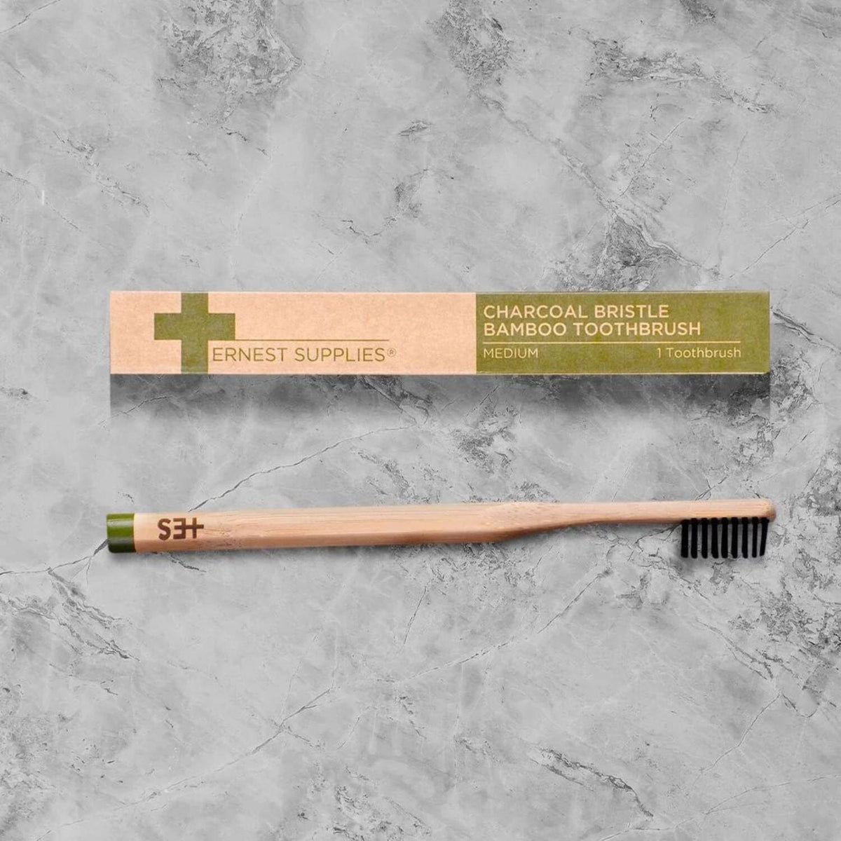 Ernest Supplies Charcoal Bristle Bamboo Toothbrush Toothbrushes Ernest Supplies
