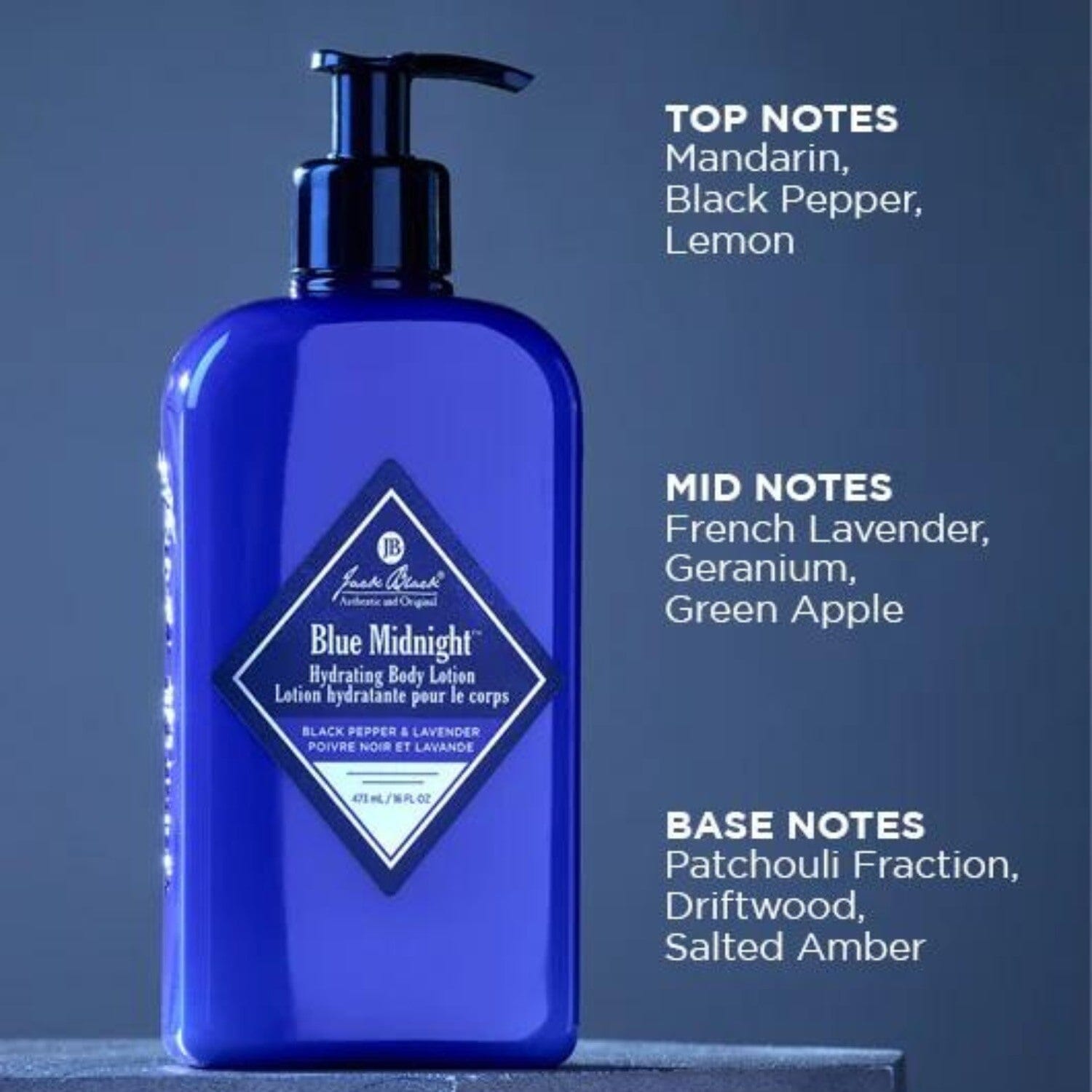 Jack Black Blue Midnight Hydrating Body Lotion (473ml) Body Moisturizers Jack Black