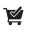 Shopping cart icon with a check mark inside
