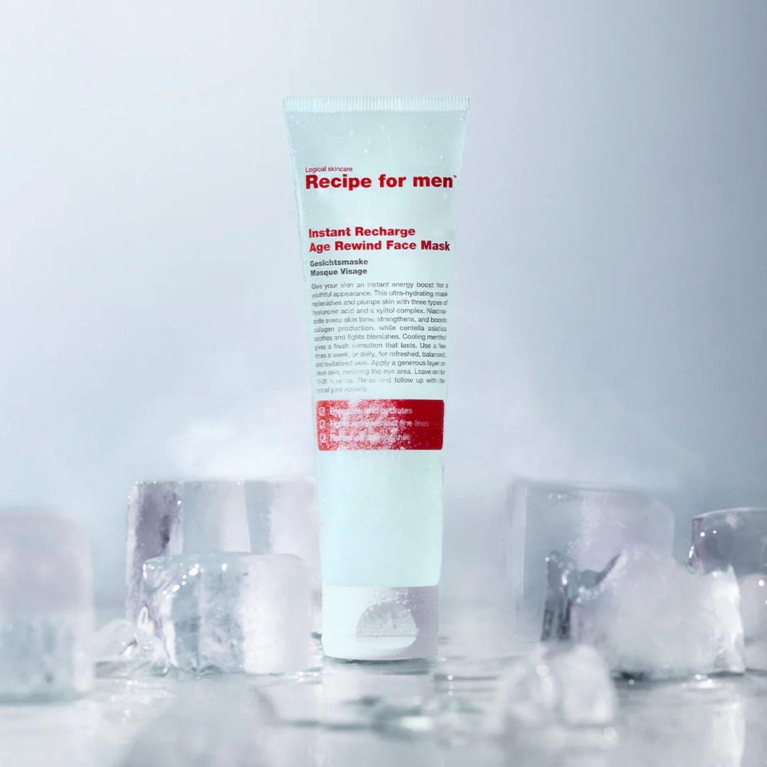 Recipe For Men Instant Recharge Age Rewind Face Mask (100ml) Masks Recipe For Men