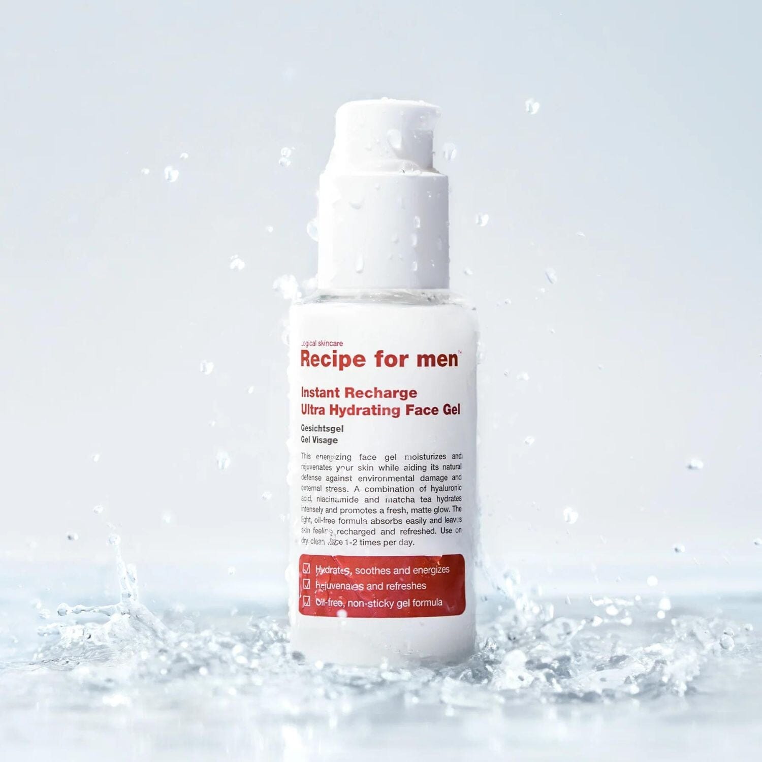 Recipe For Men Instant Recharge Face Gel (75ml) Serums Recipe For Men