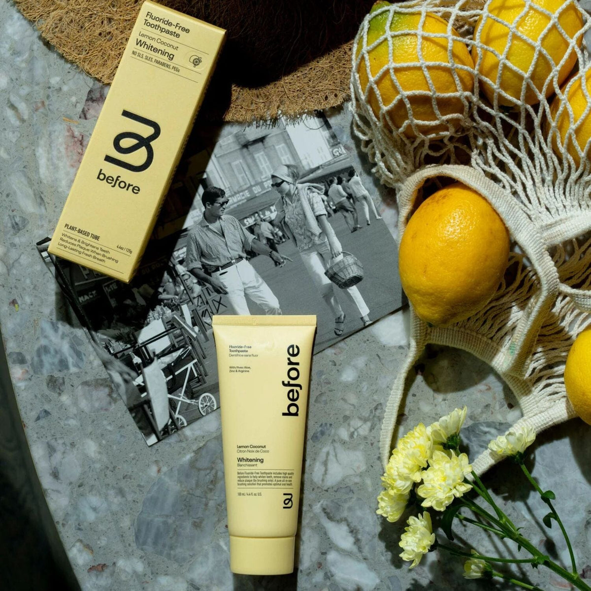 Before Fluoride-Free Whitening Toothpaste - Lemon Coconut (100ml) Oral Care Before Toothpaste