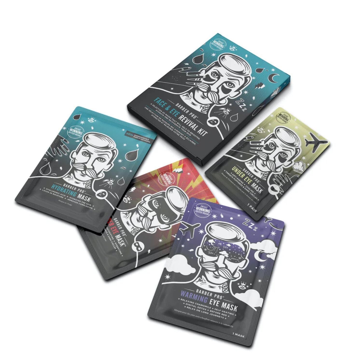 Barber Pro Face & Eye Revival Kit Masks Barber Pro
