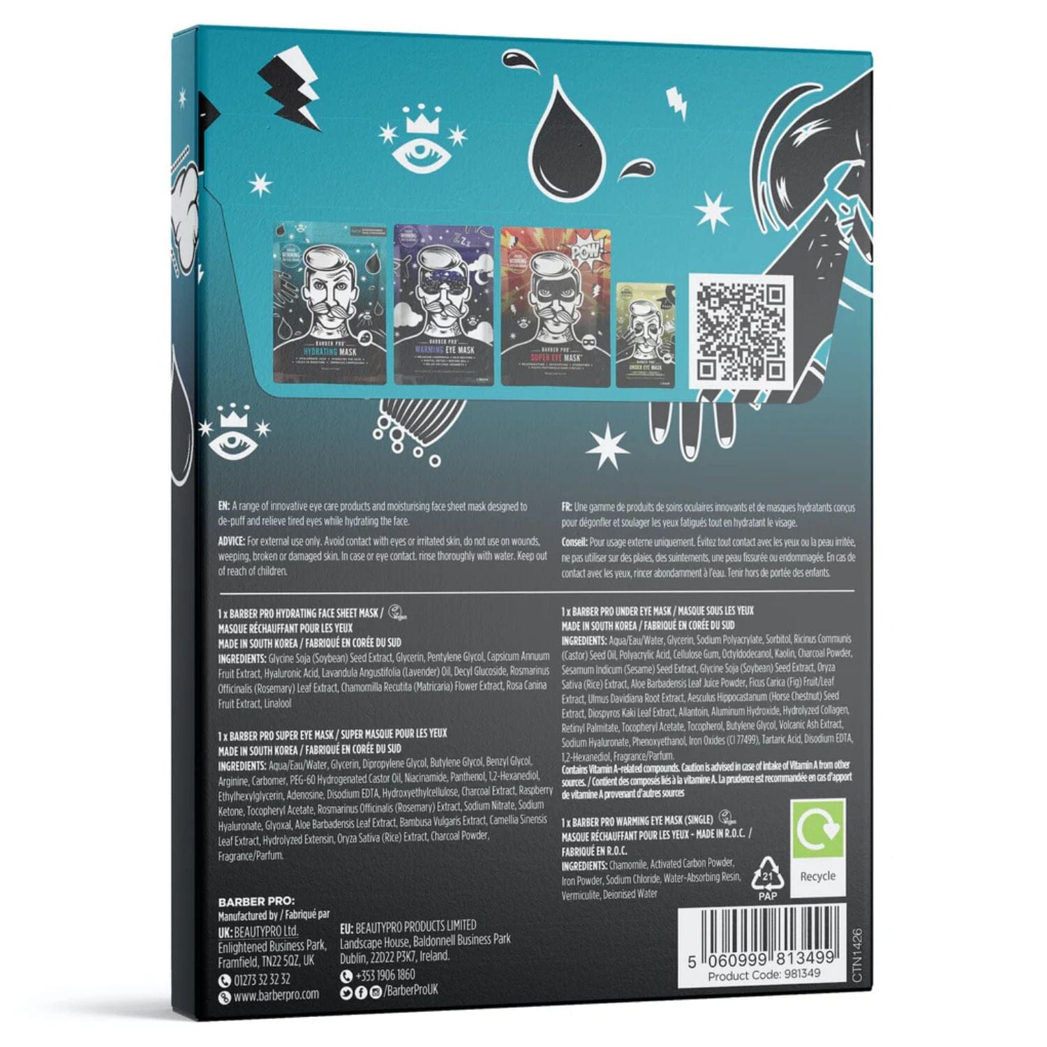 Barber Pro Face & Eye Revival Kit Masks Barber Pro