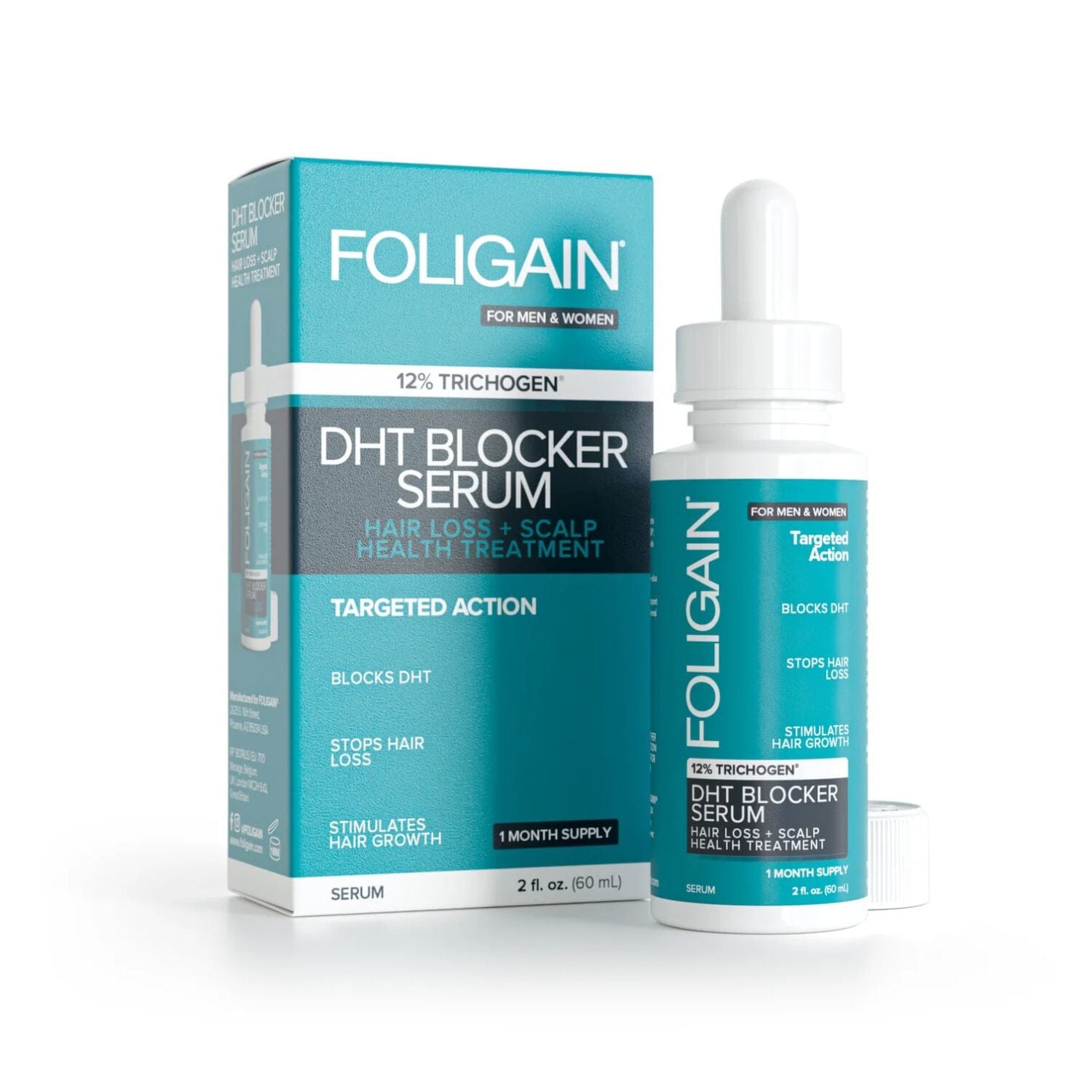Foligain Hair Regrowth DHT Blocker Serum with 12% Trichogen (59ml) Hair Loss Treatments Foligain