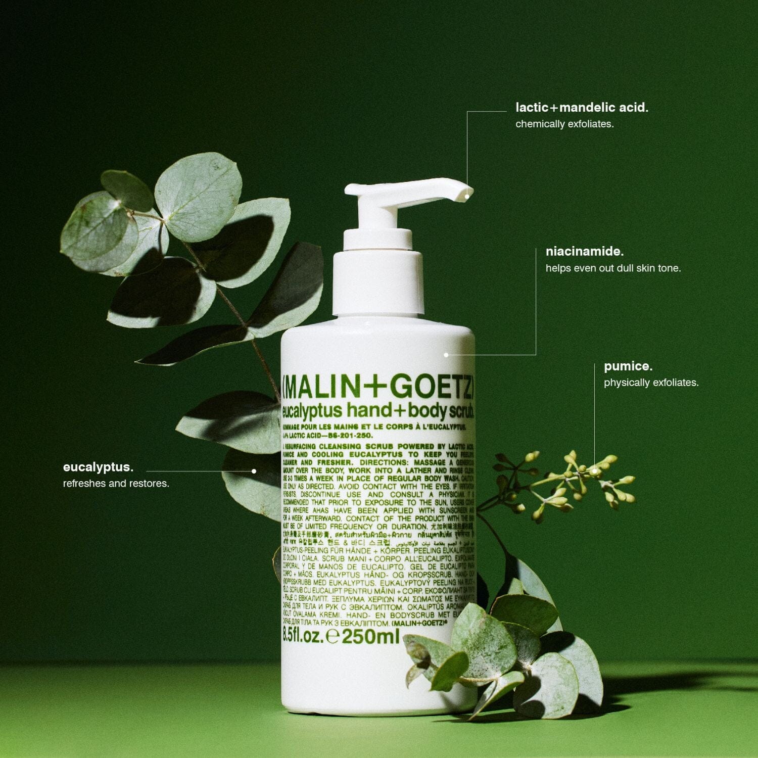 (Malin+Goetz) Eucalyptus Hand + Body Scrub (250ml) Body Scrubs (Malin+Goetz)