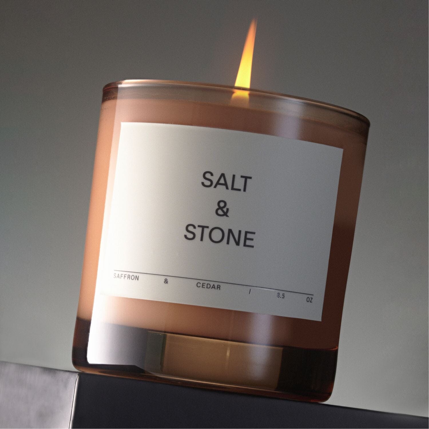 Salt & Stone Candle - Saffron & Cedar (240g) Candles Salt & Stone