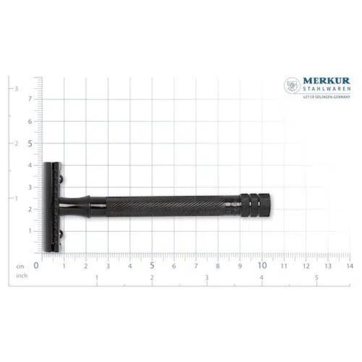 Merkur 23 Long Handle Double Edge Safety Razor (Black PVD Coated) Safety Razors Merkur