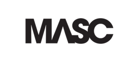 Black 'MASC' logo on a white background