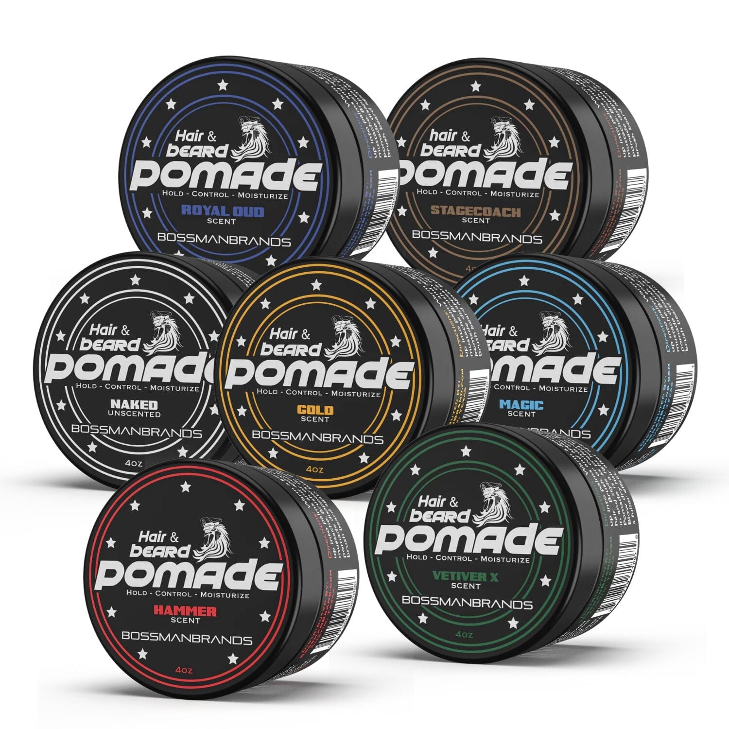 Bossman Hair & Beard Pomade (4oz) - Scent Options Beard Balms Bossman