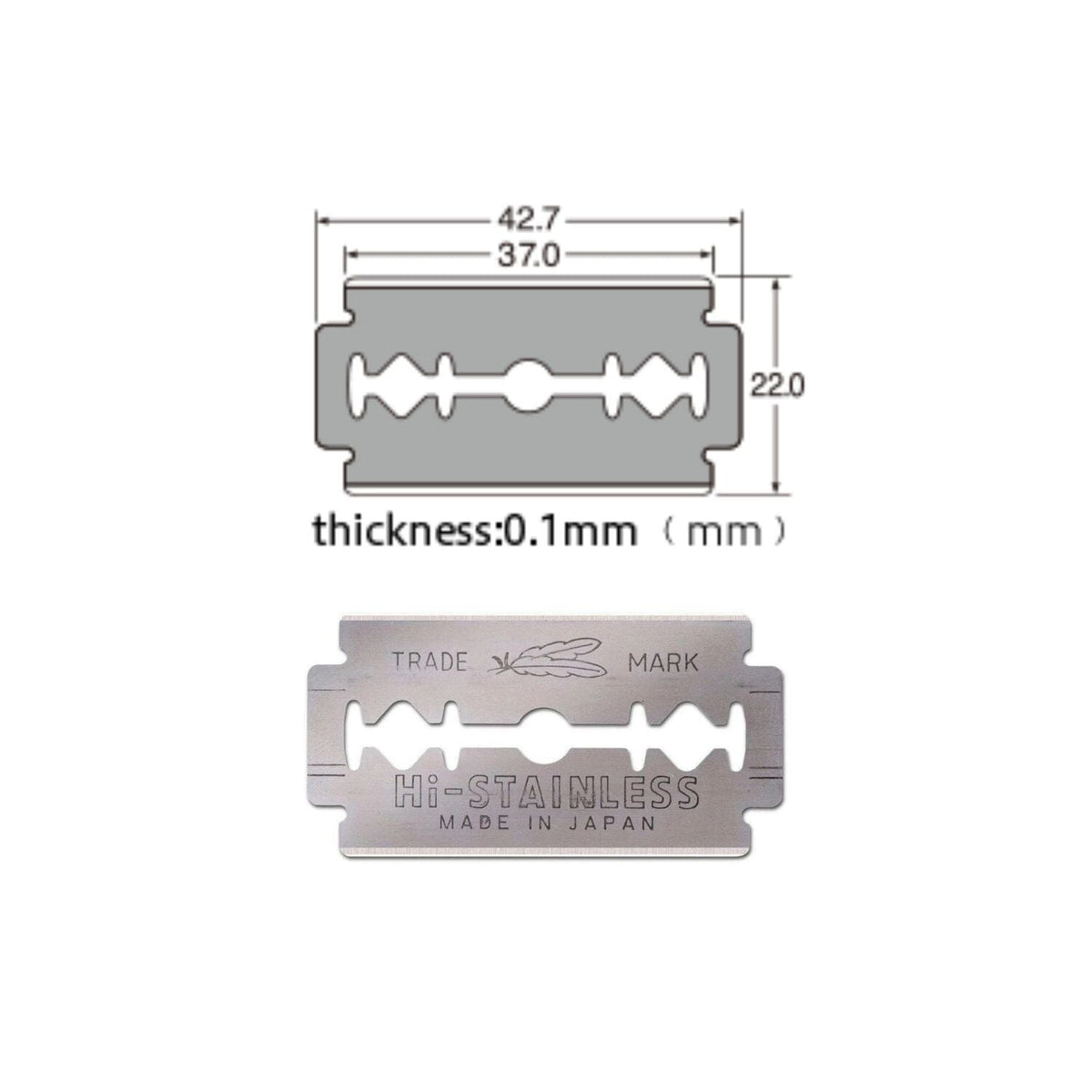 Feather Hi-Stainless Platinum Coated Double Edge Razor Blades (10ct) Blades Feather