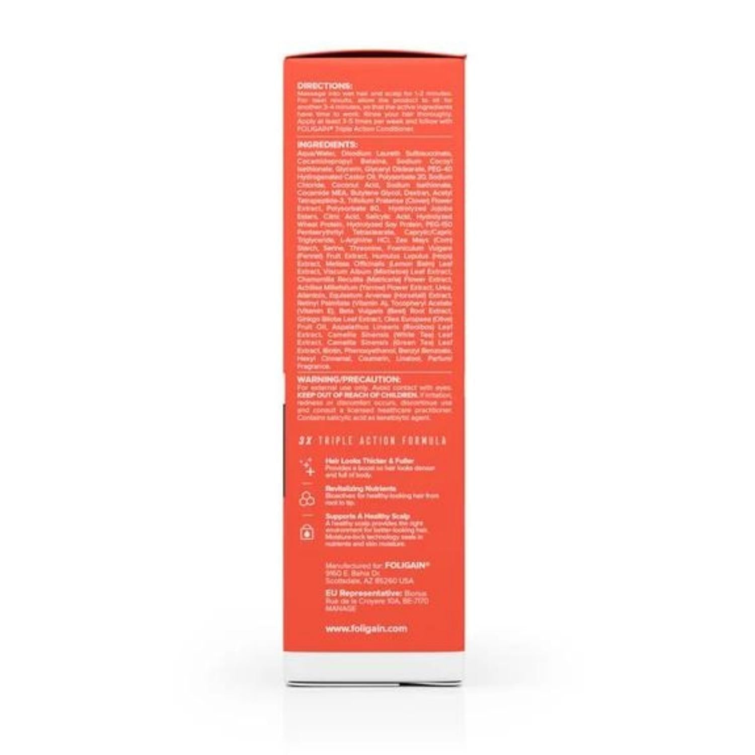 Foligain Triple Action Shampoo for Thinning Hair with 2% Trioxidil (236ml) Hair Loss Treatments Foligain