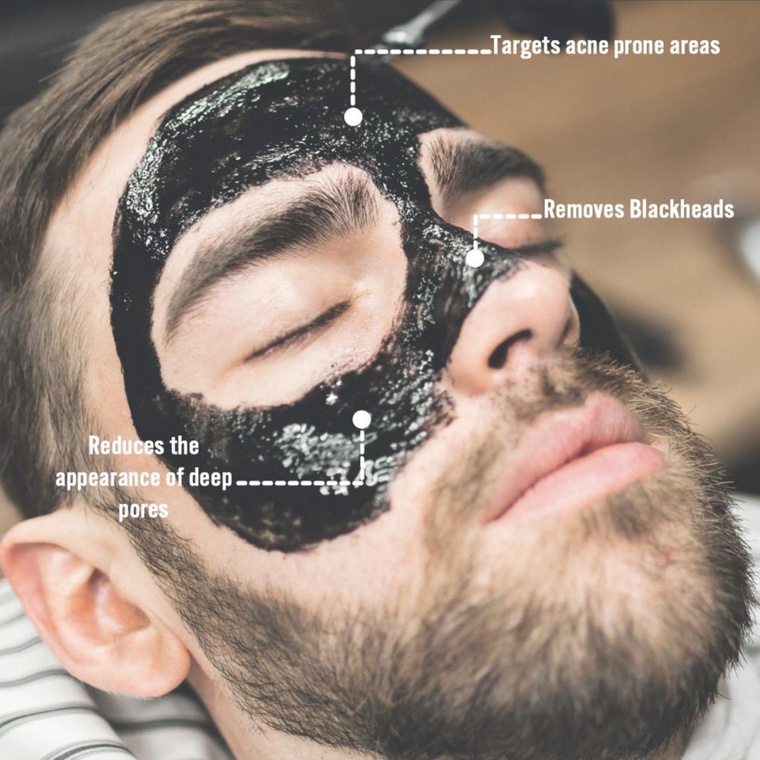 Barber Pro Face Putty Peel-Off Mask With Activated Charcoal (40ml) Masks Barber Pro