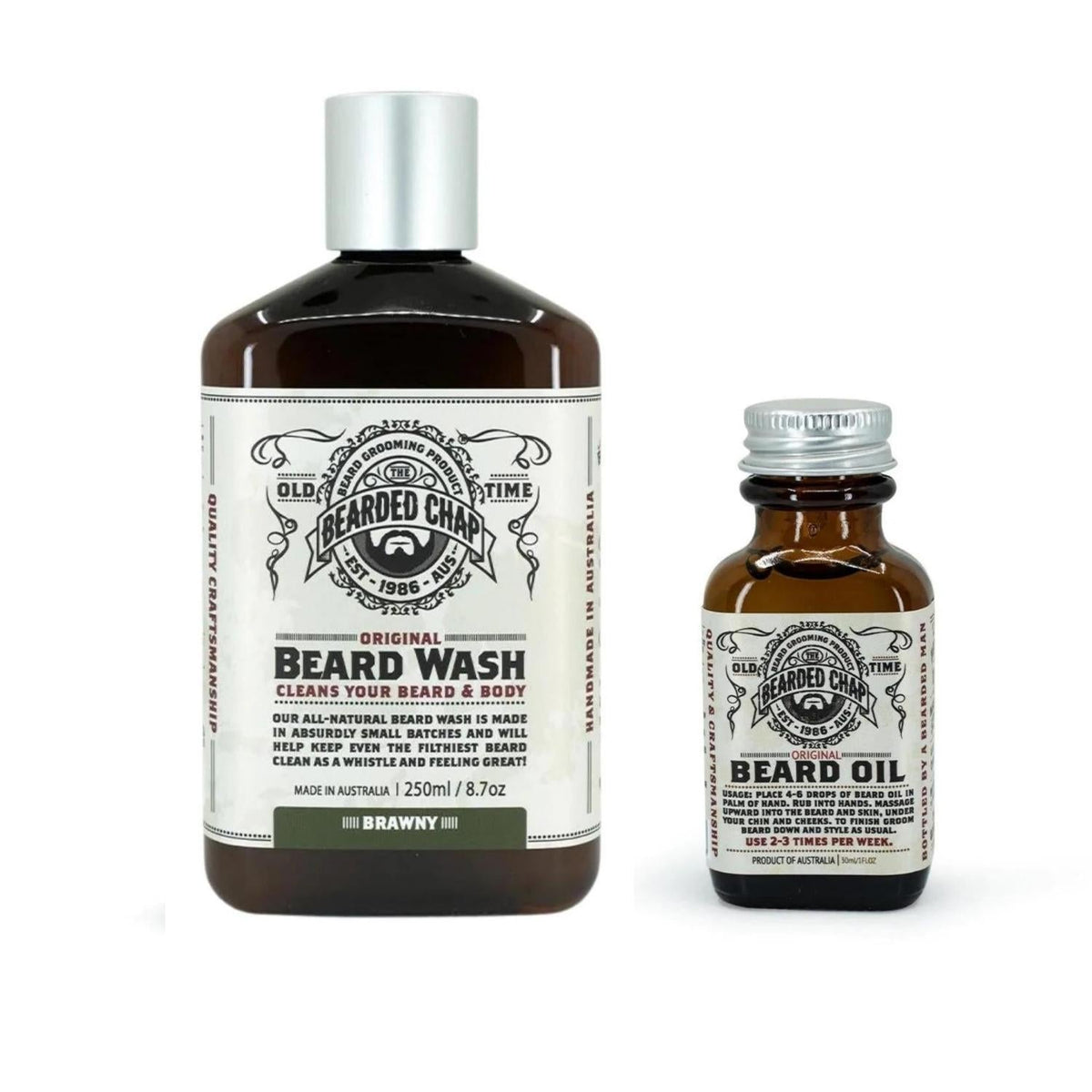 The Bearded Chap Beard & Oil Wash Set (Options) Beard Sets The Bearded Chap Brawny
