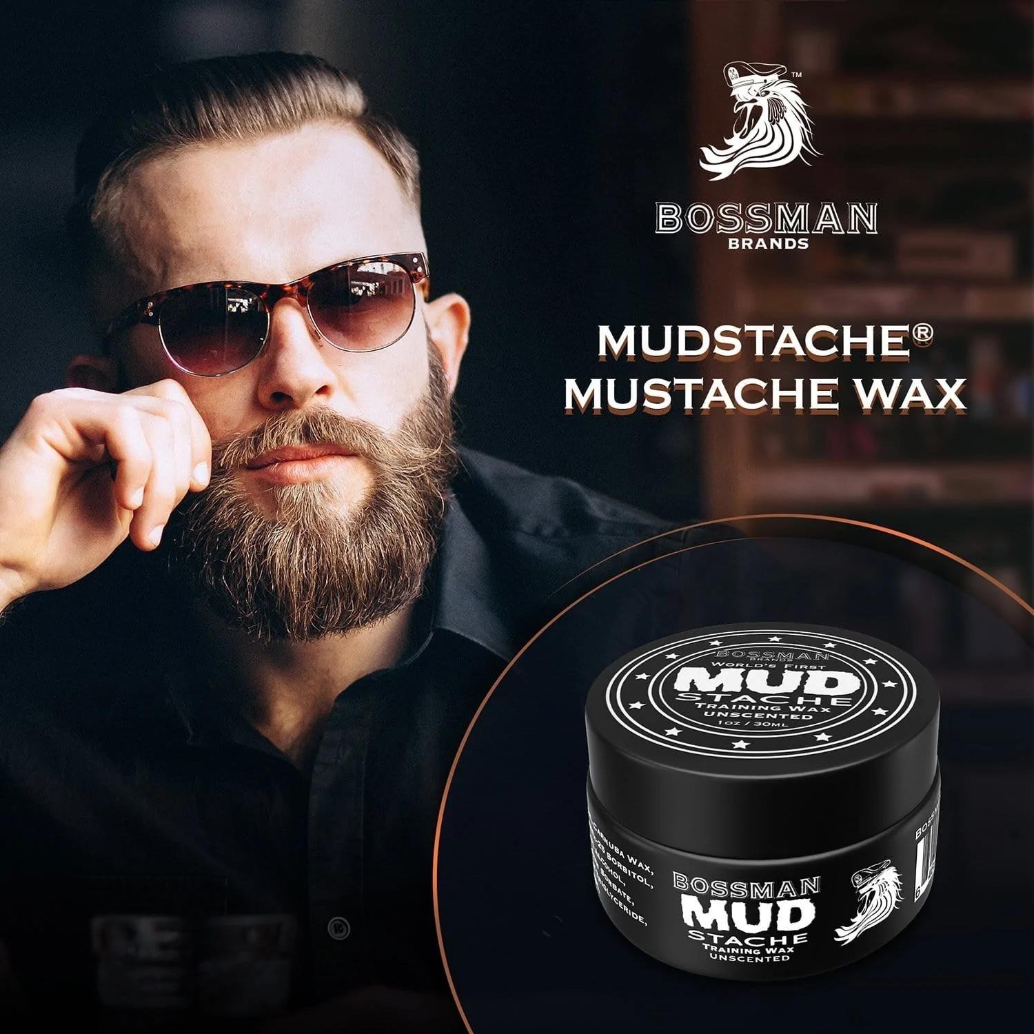 Bossman MUDstache® Mustache Training Wax (30ml) Moustache Waxes Bossman