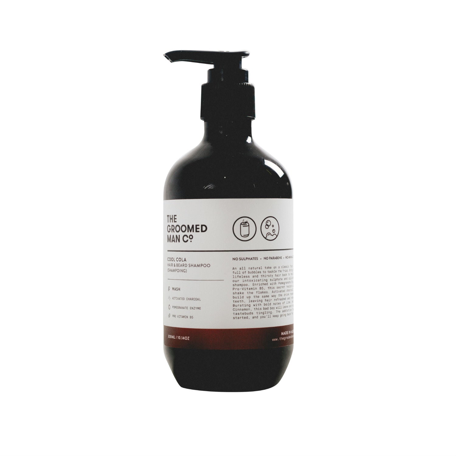 The Groomed Man Co. Cool Cola Hair + Beard Shampoo (300ml) Shampoos The Groomed Man Co.