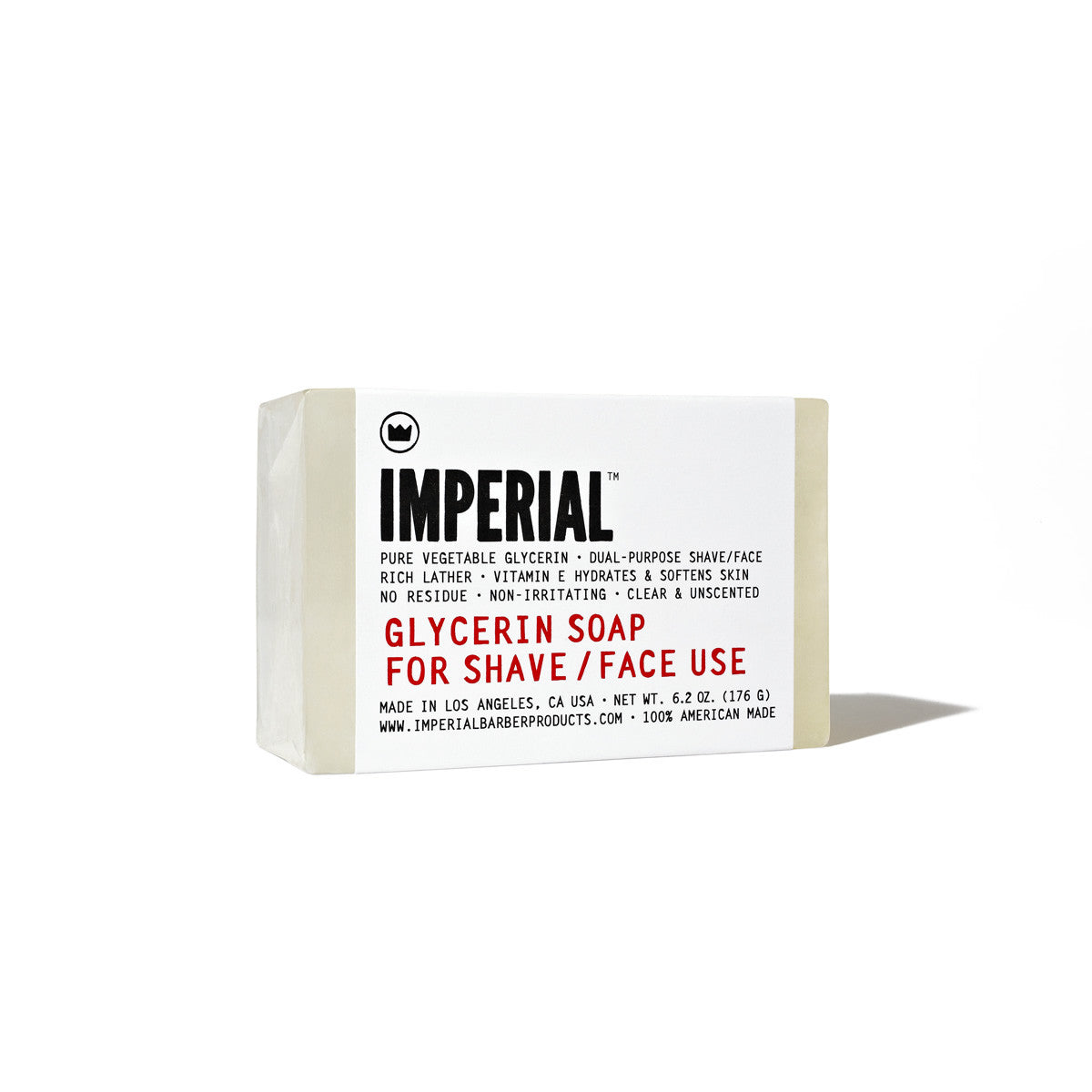 Imperial Glycerin Shave/Face Soap (176g) Shaving Soaps Imperial Barber Products