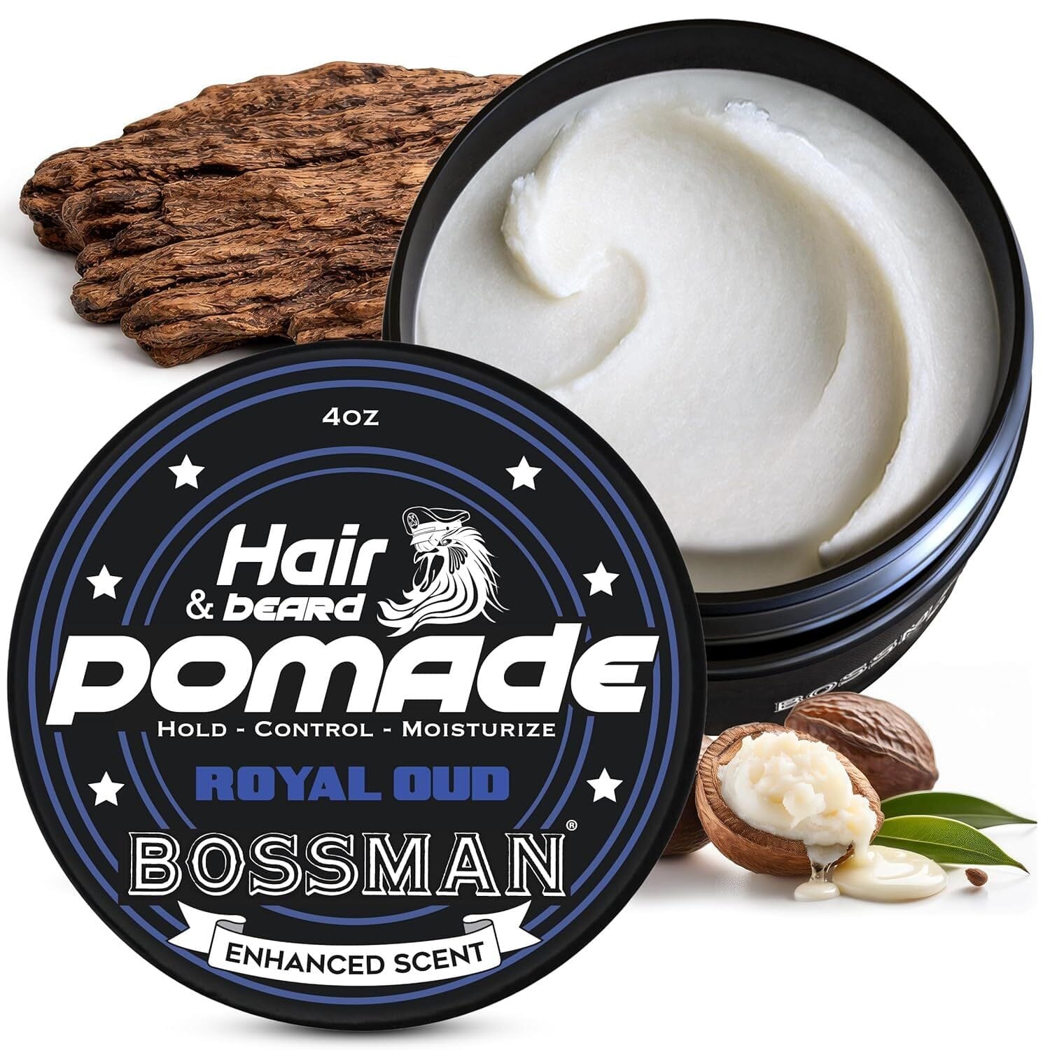 Bossman Hair & Beard Pomade - Royal Oud (4oz) Beard Balms Bossman 