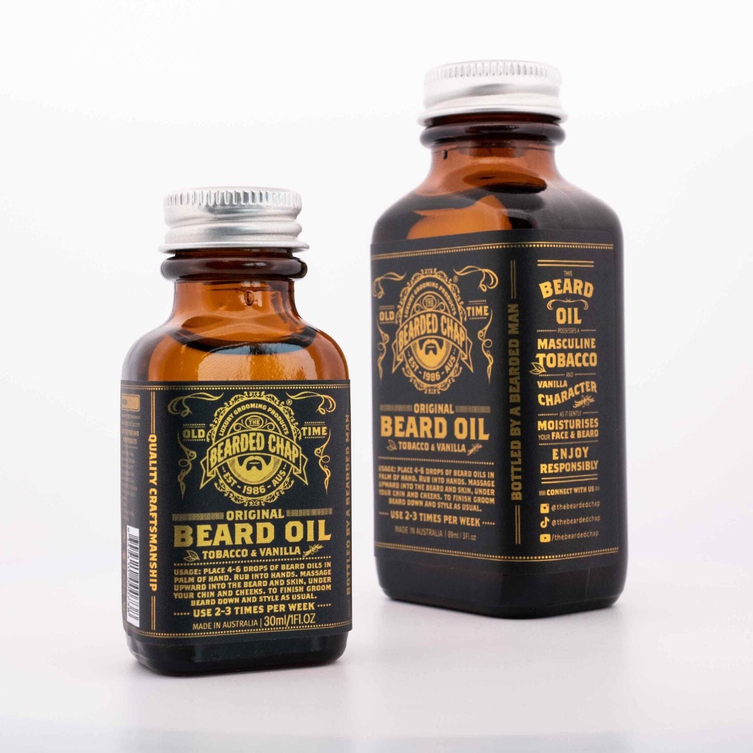 The Bearded Chap Tobacco & Vanilla Beard Oil (Size Options) Beard OIls The Bearded Chap 