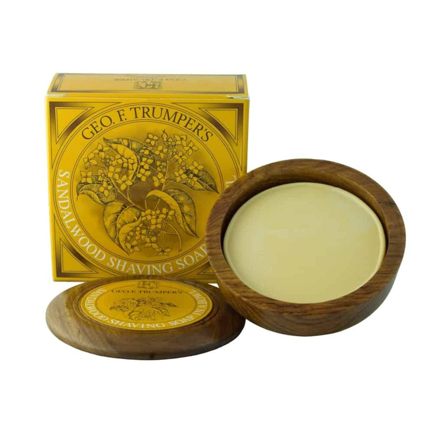 Geo. F. Trumper Sandalwood Hard Shaving Soap (80g) Shaving Soaps Geo. F. Trumper Soap With Bowl 