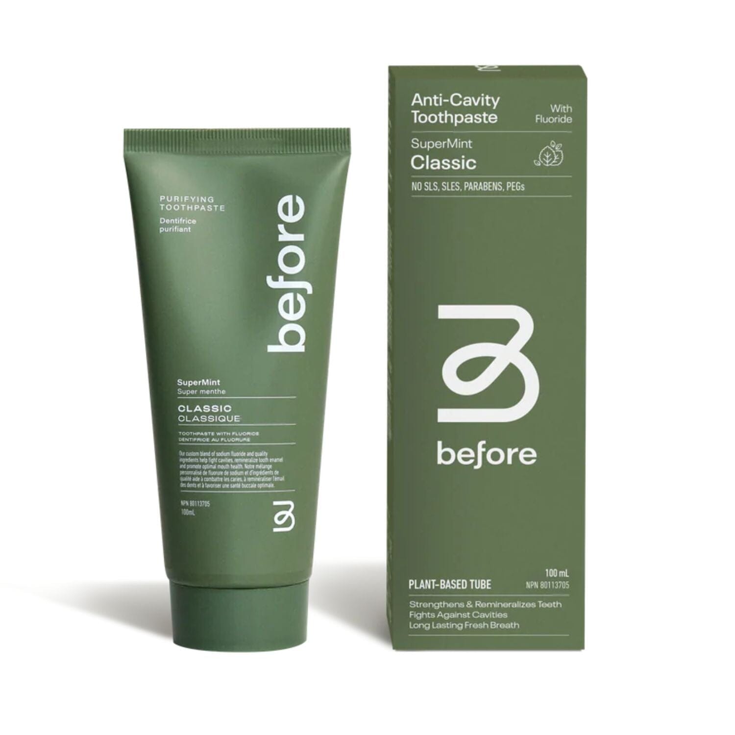 Before Anti-Cavity Toothpaste - Classic Supermint (100ml) Oral Care Before Toothpaste 