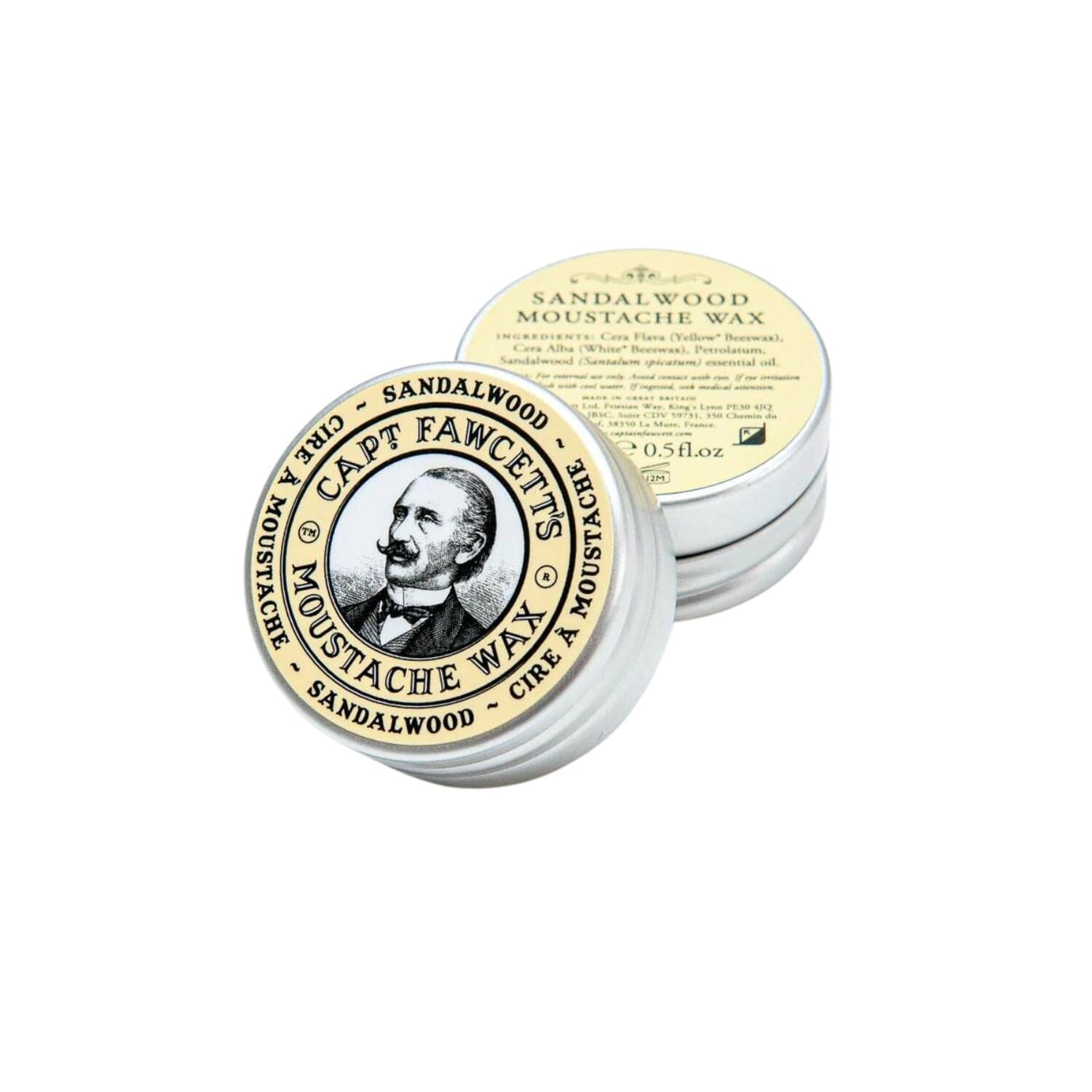 Captain Fawcett's Moustache Wax - Sandalwood (15ml) Moustache Waxes Capt. Fawcett 