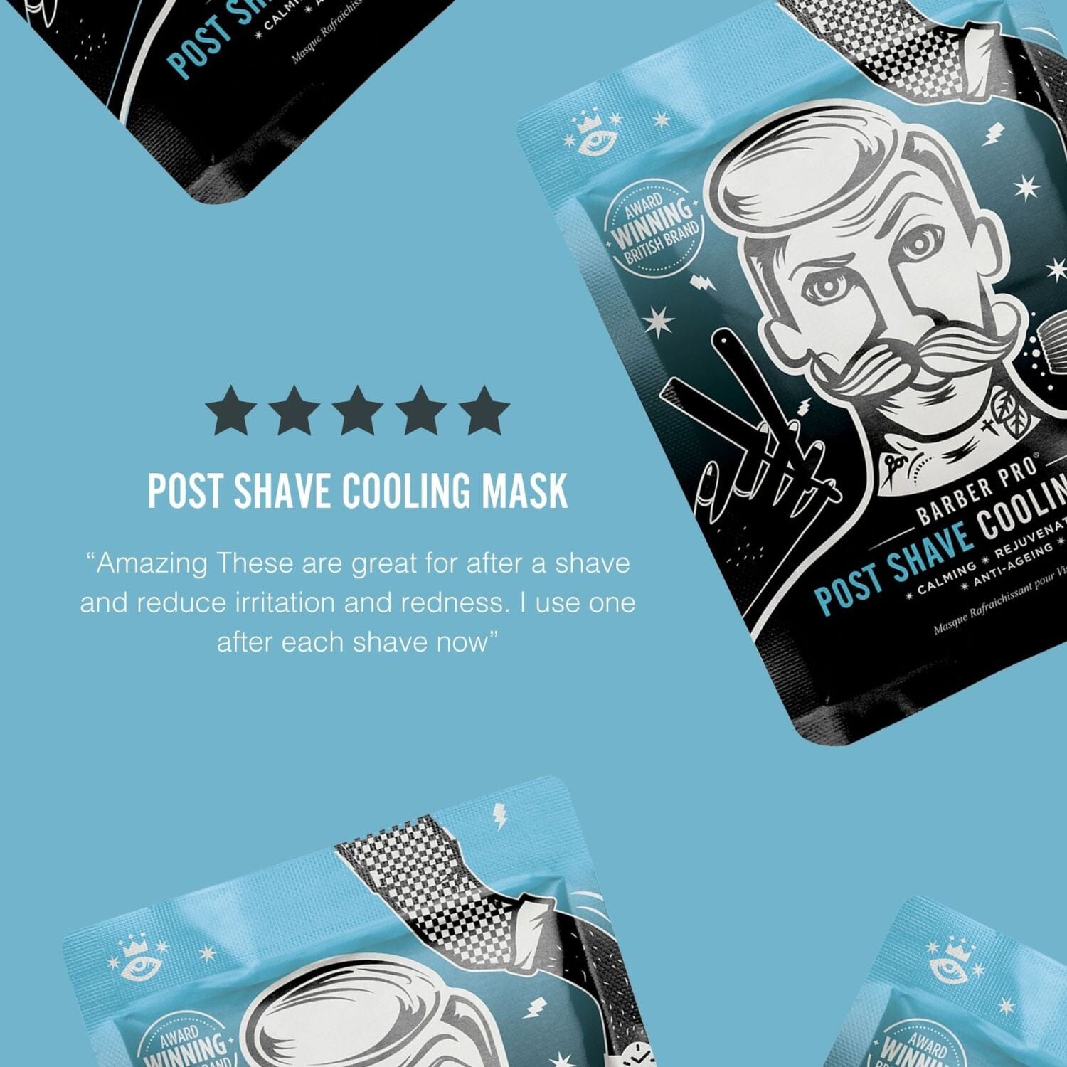 Barber Pro Post Shave Cooling Mask with Anti-Aging Collagen (30g) Masks Barber Pro 