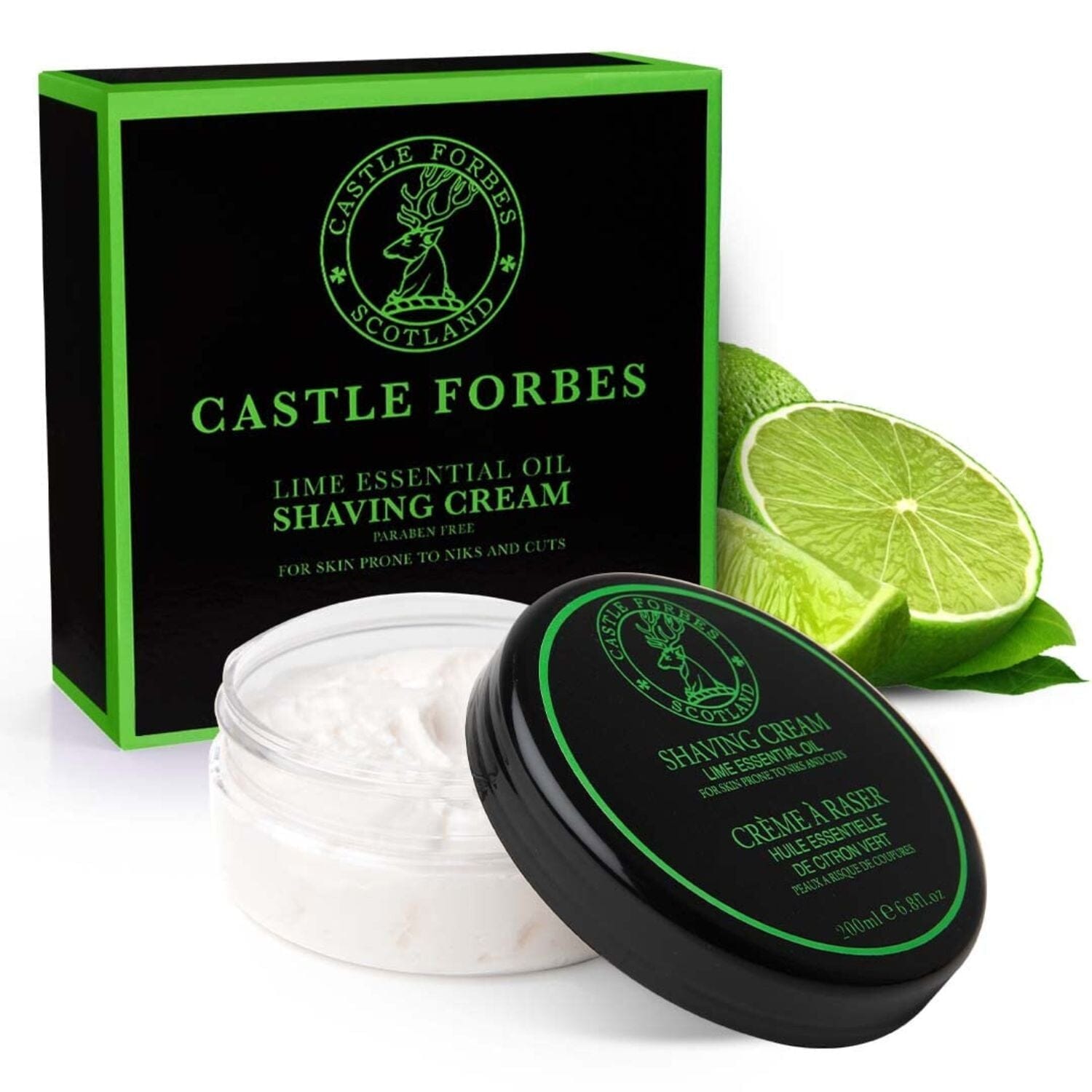 Castle Forbes Lime Essential Oil Shaving Cream (200ml) Shaving Creams Castle Forbes 