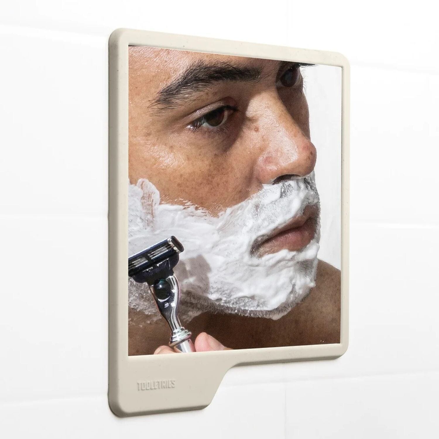 Tooletries The Oliver Shower Mirror - Sand Mirrors Tooletries 