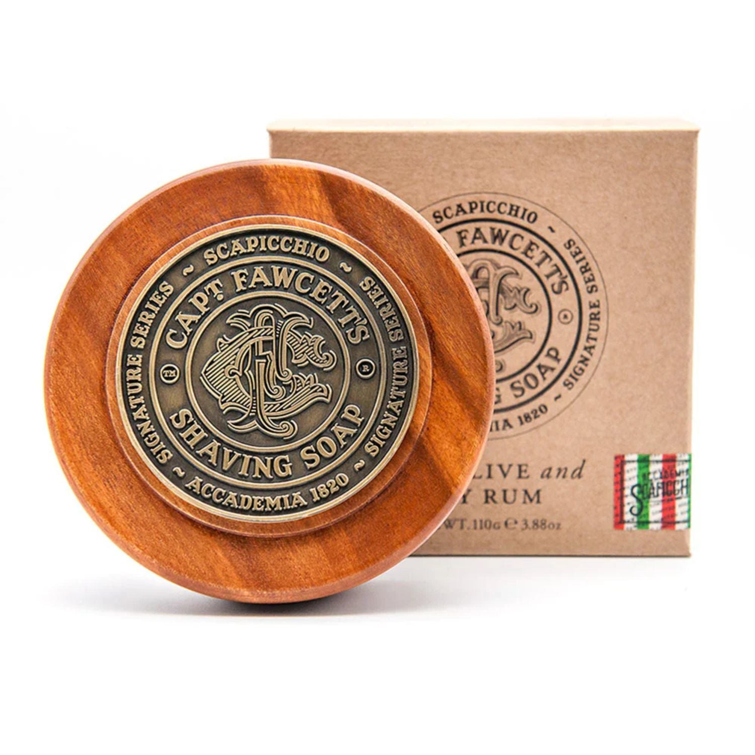 Captain Fawcett’s Scapicchio Fig, Olive & Bay Rum Shaving Soap (Options)