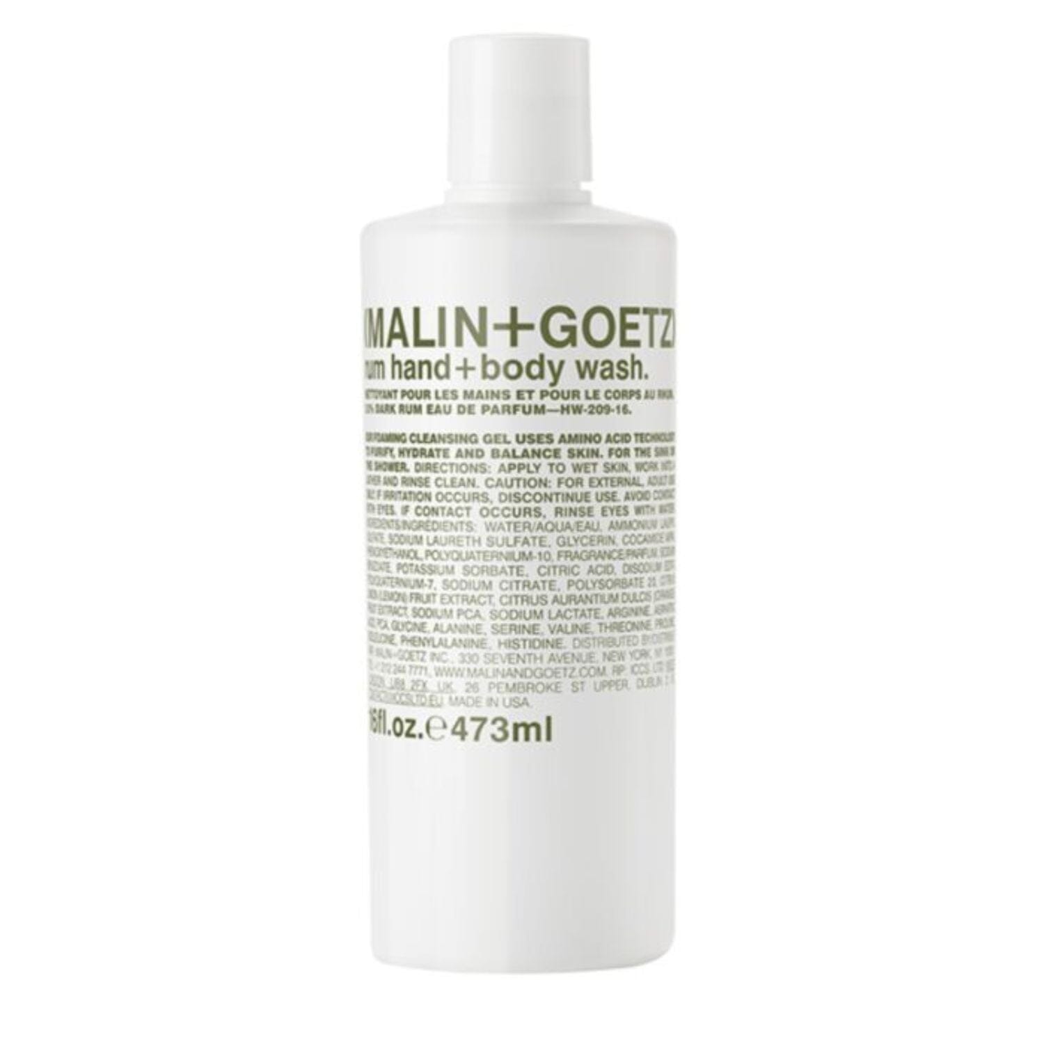 (Malin+Goetz) Rum Hand + Body Wash (Size Options) Shower Gels & Washes (Malin+Goetz) 473ml 