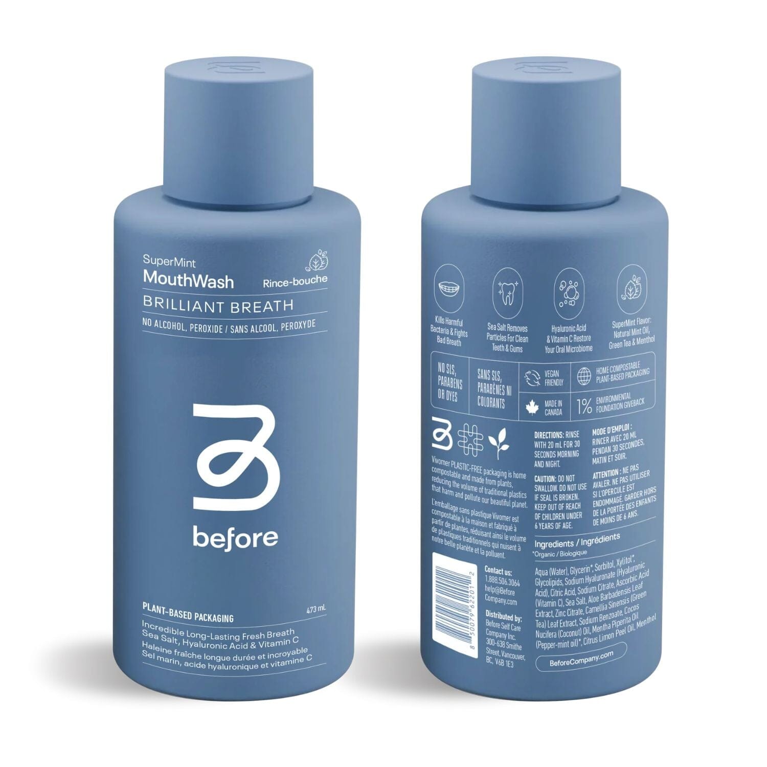 Before Brilliant Breath MouthWash SuperMint (473ml) Oral Care Before Toothpaste 