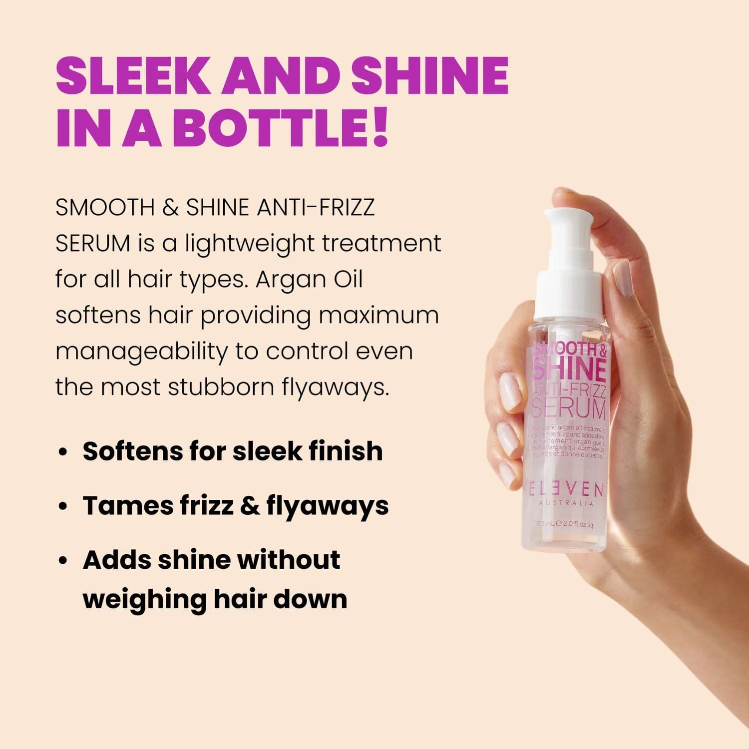 Eleven Australia Smooth & Shine Anti-Frizz Serum (60ml) Tonics & Sprays Eleven Australia 