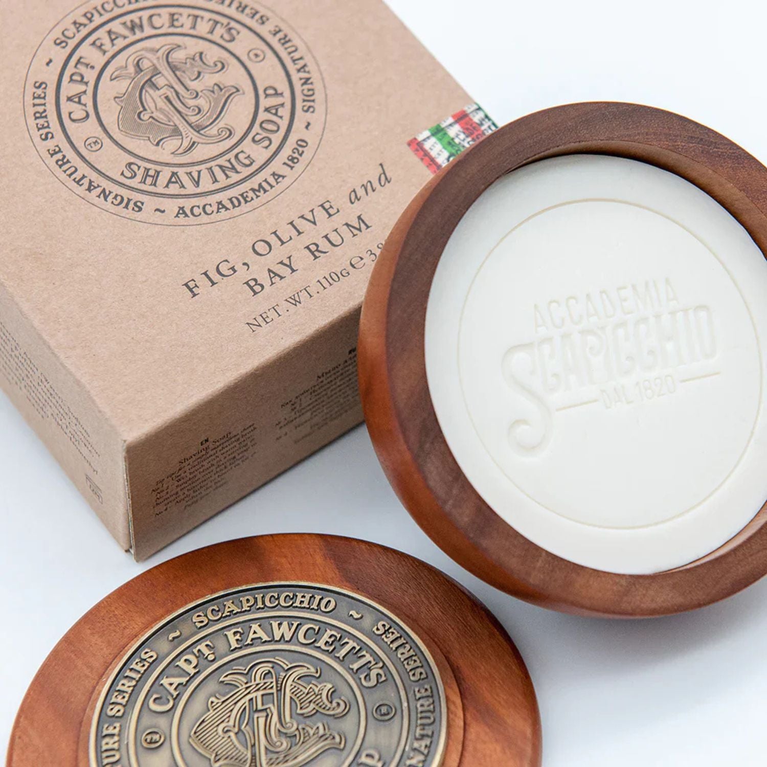 Captain Fawcett’s Scapicchio Fig, Olive & Bay Rum Shaving Soap (Options)