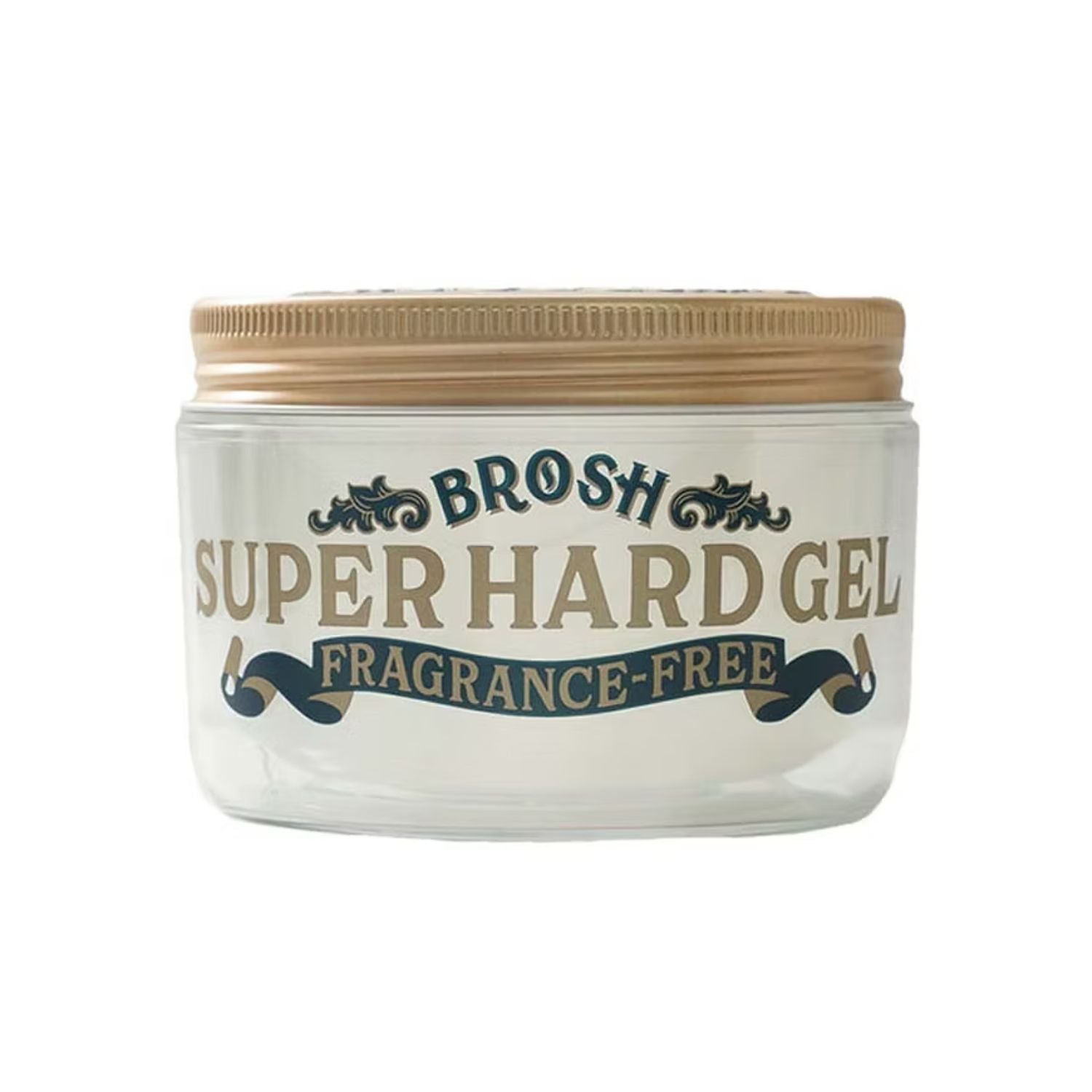Brosh Super Har Gel Fragrance Free Jar from the side with a gold lid on a white background