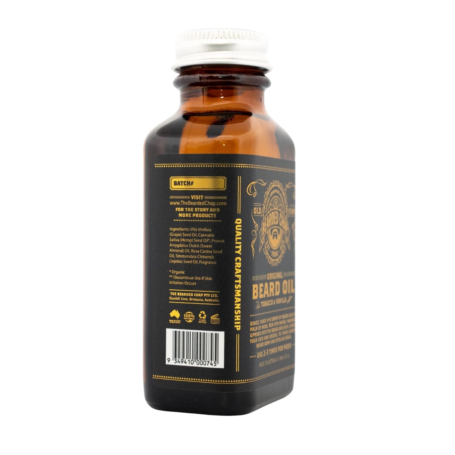 The Bearded Chap Tobacco & Vanilla Beard Oil (Size Options) Beard OIls The Bearded Chap 