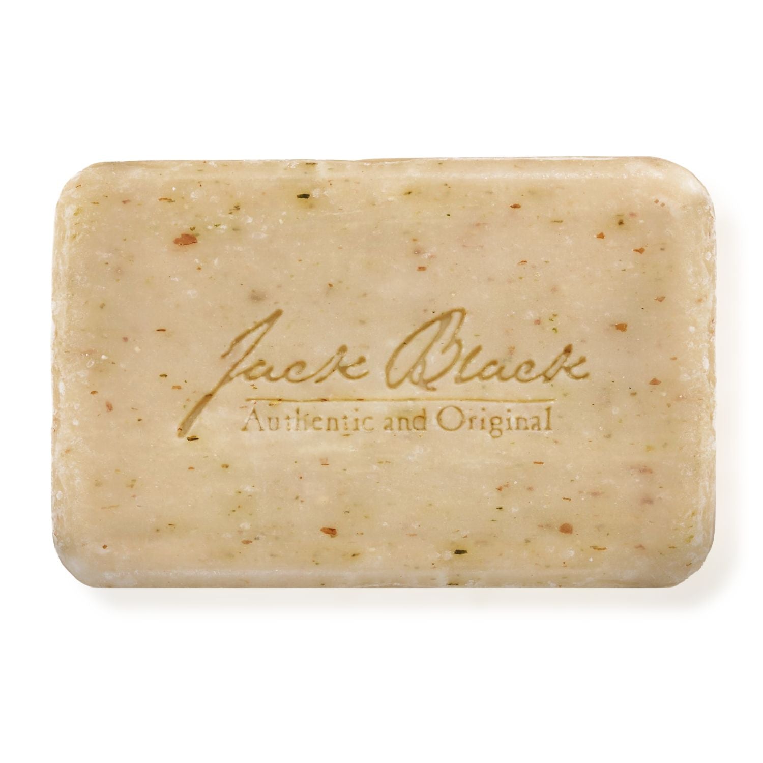 Bar of soap with 'Jack Black' branding on a white background