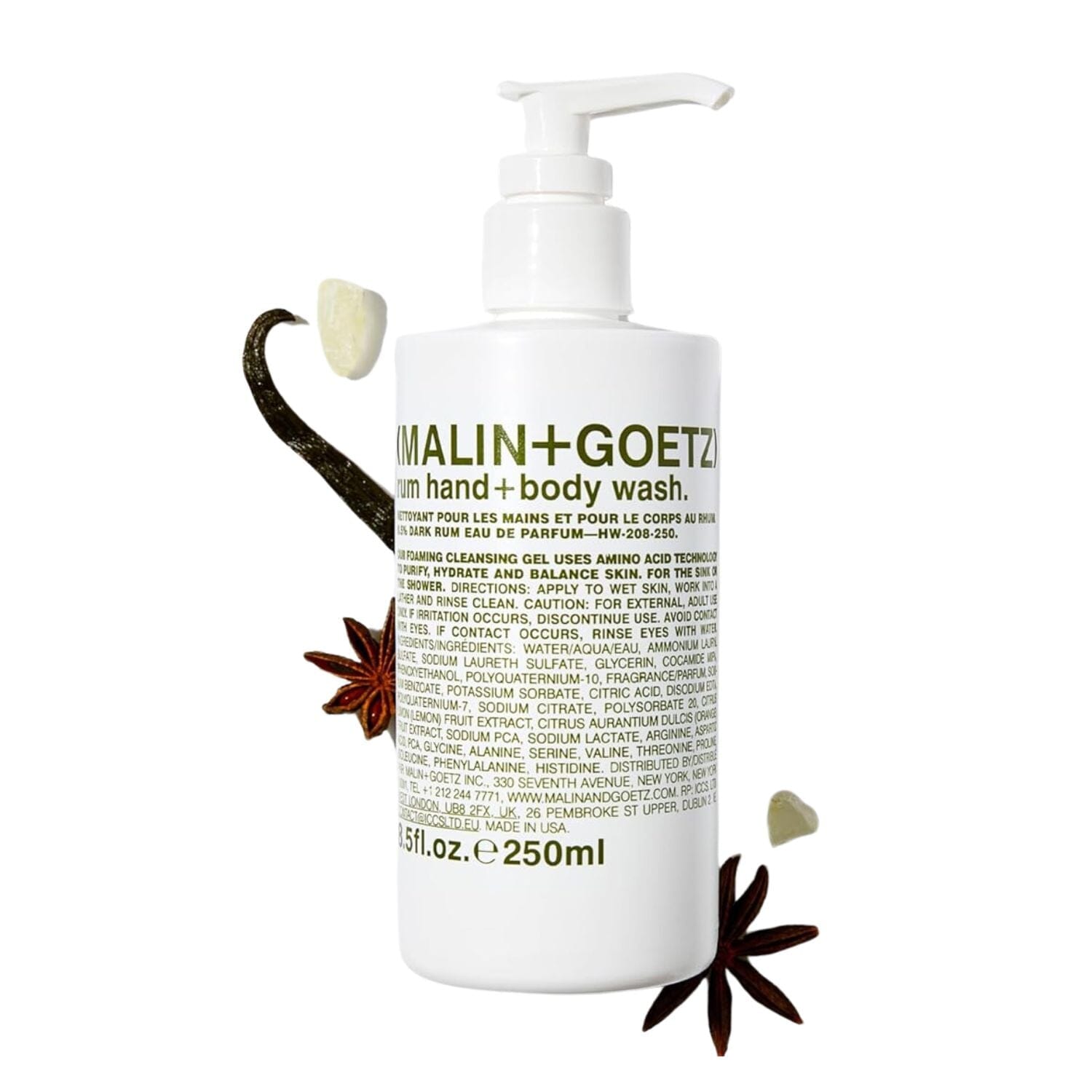 (Malin+Goetz) Rum Hand + Body Wash (Size Options) Shower Gels & Washes (Malin+Goetz) 