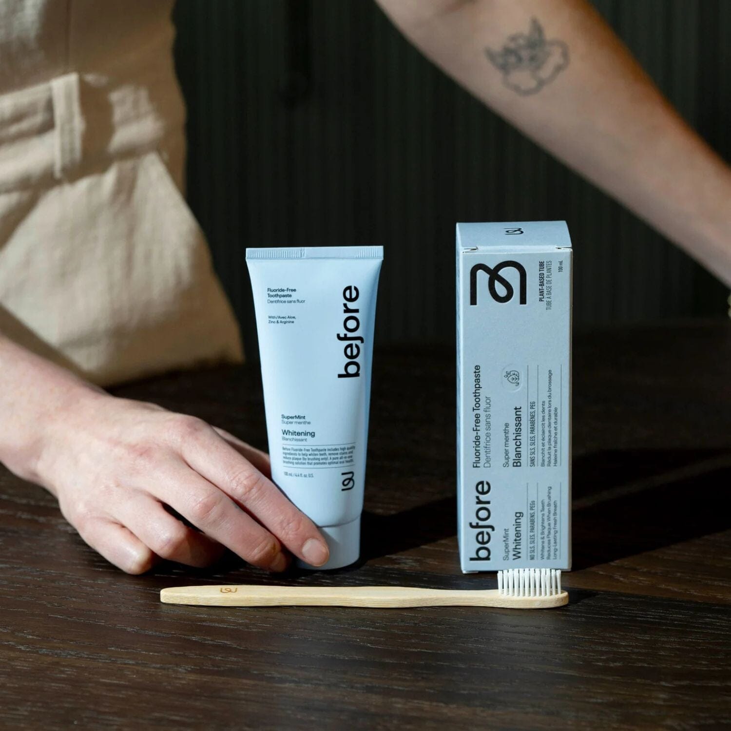 Before Fluoride Free Whitening Toothpaste - Supermint (Size Options) Oral Care Before Toothpaste 